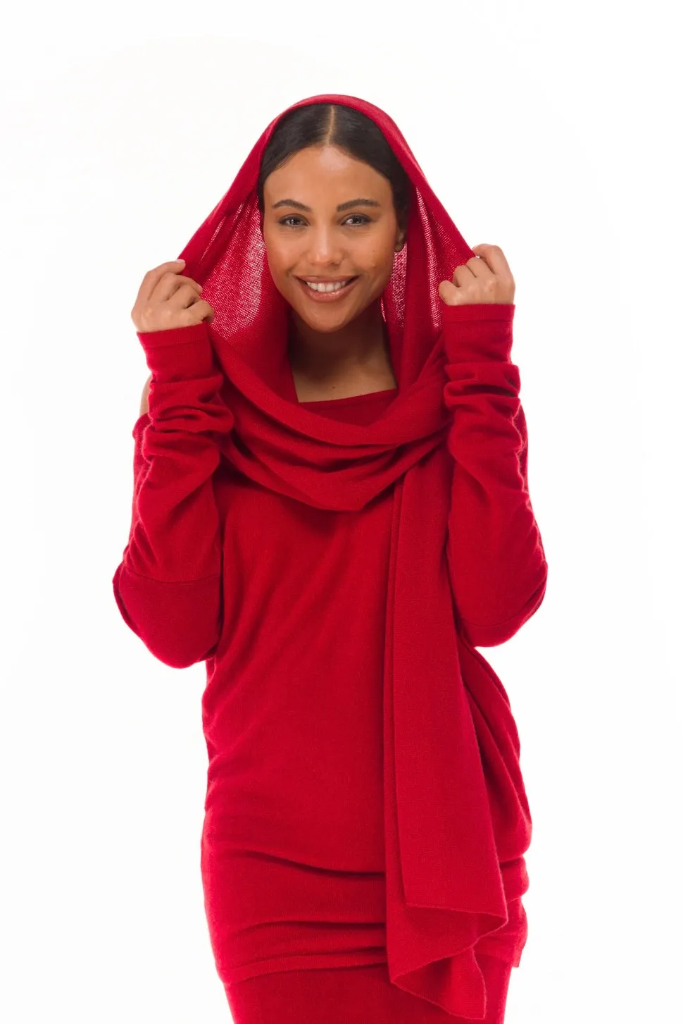 100% CASHMERE KNITTED SCARF CLARET