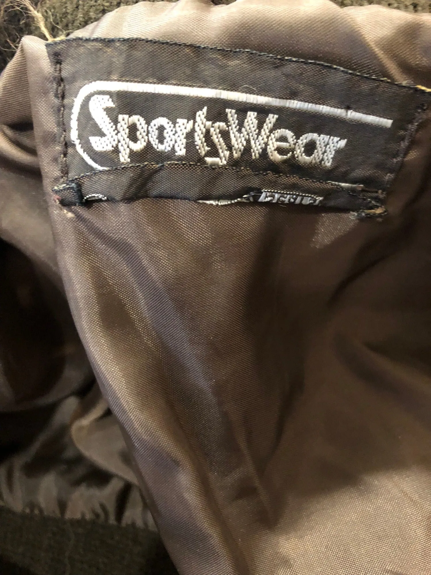 1970s Suede and Knitted Bomber Jacket - Size L