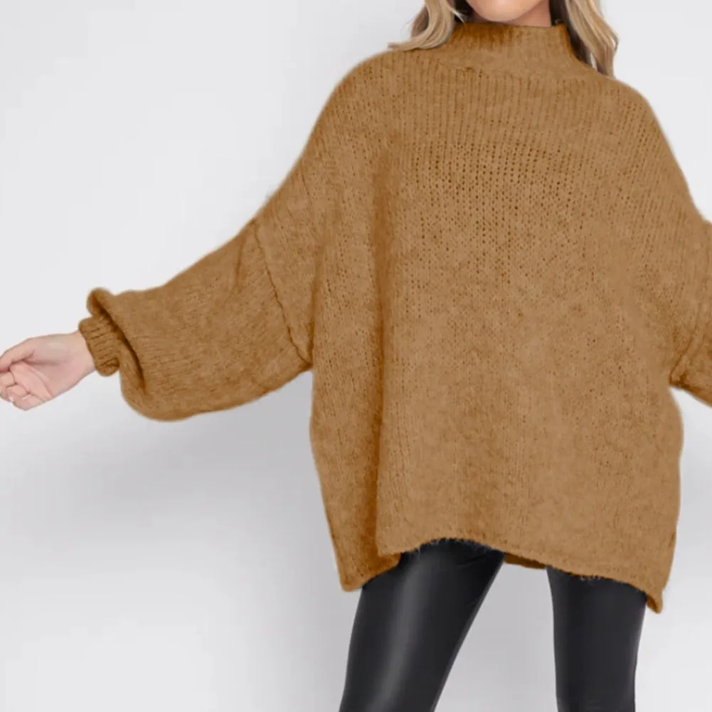 Balloon Sleeve Mohair Jumper in Camel