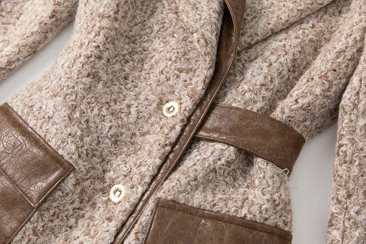 Brown Vintage Style Single Breasted Long Sleeve Overcoat (Slim)