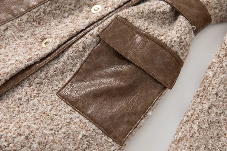 Brown Vintage Style Single Breasted Long Sleeve Overcoat (Slim)