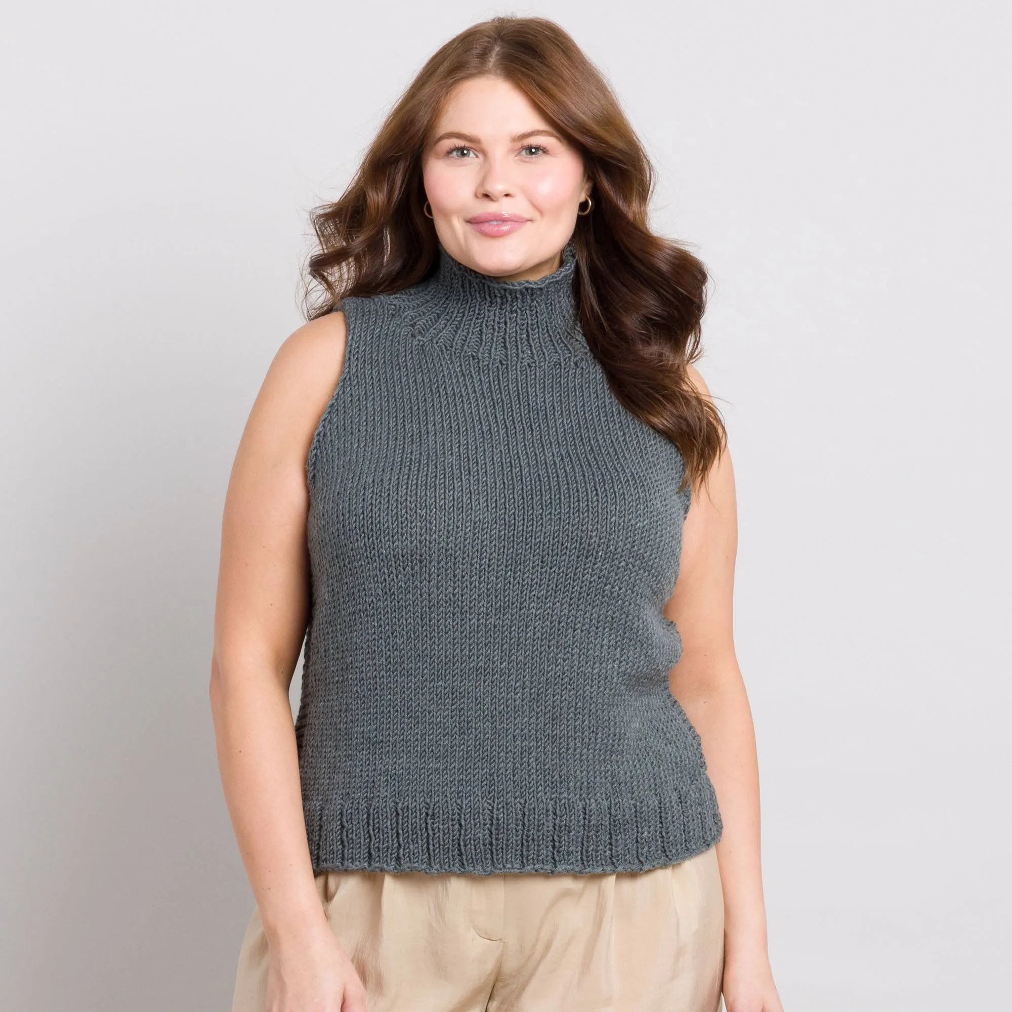 Caron Simply Me Knit Mockneck Vest