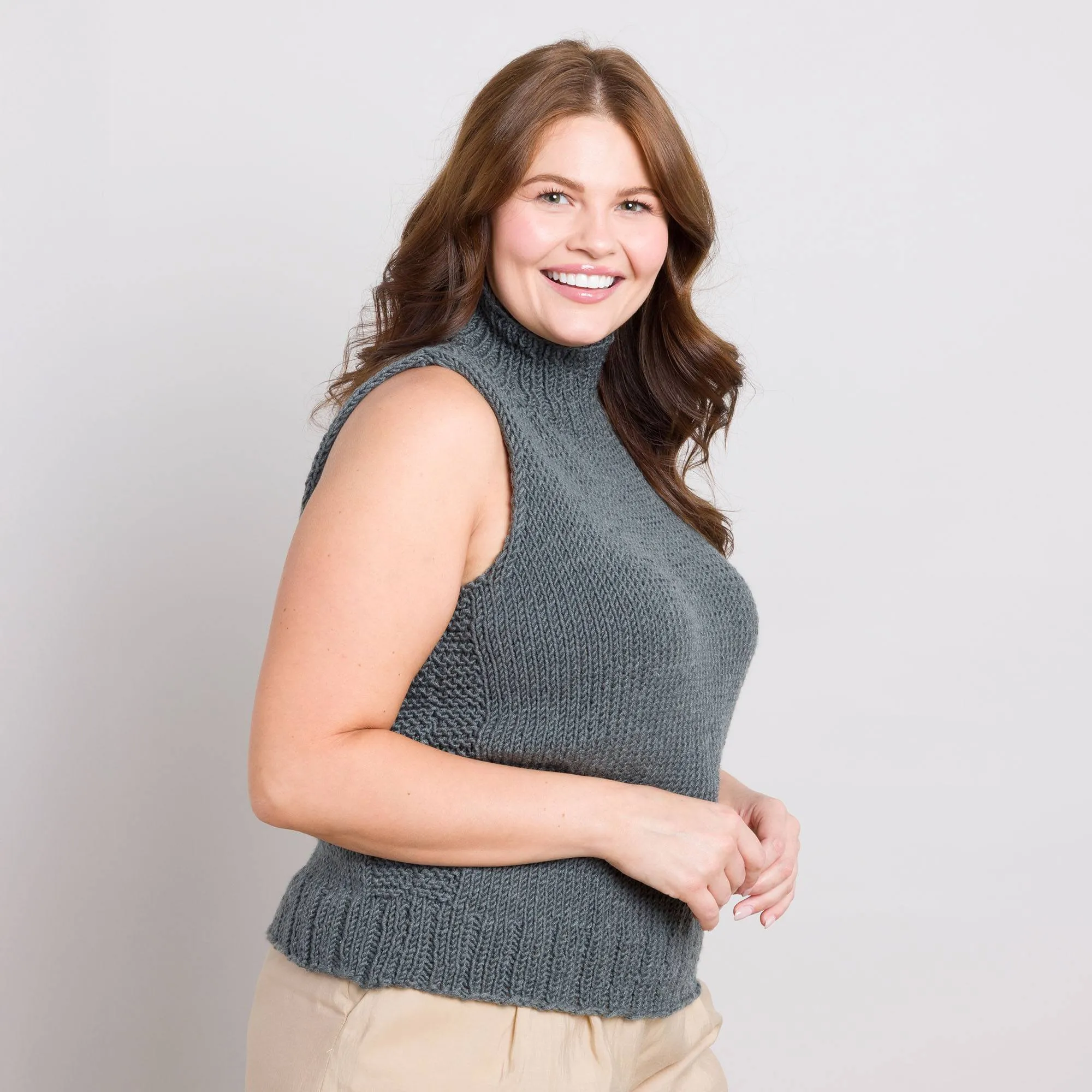 Caron Simply Me Knit Mockneck Vest