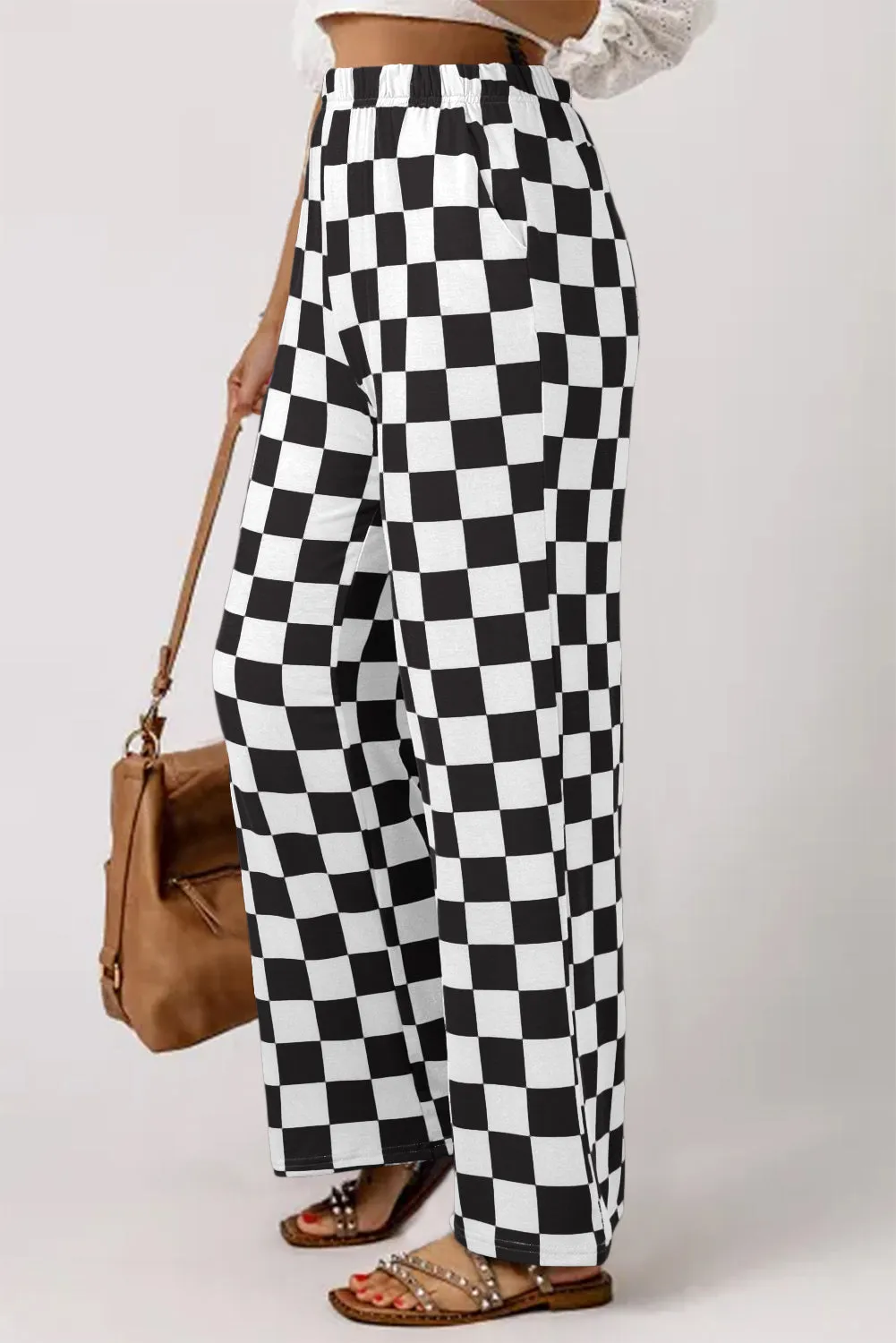 Checkmate High Waist Wide Leg Pants