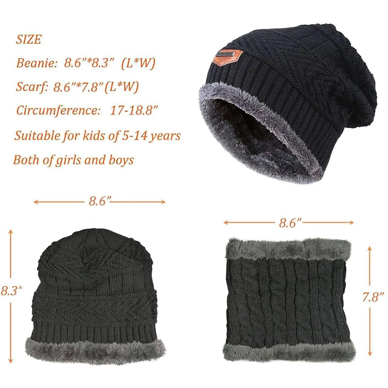 Children's Winter Hat and Scarf Set