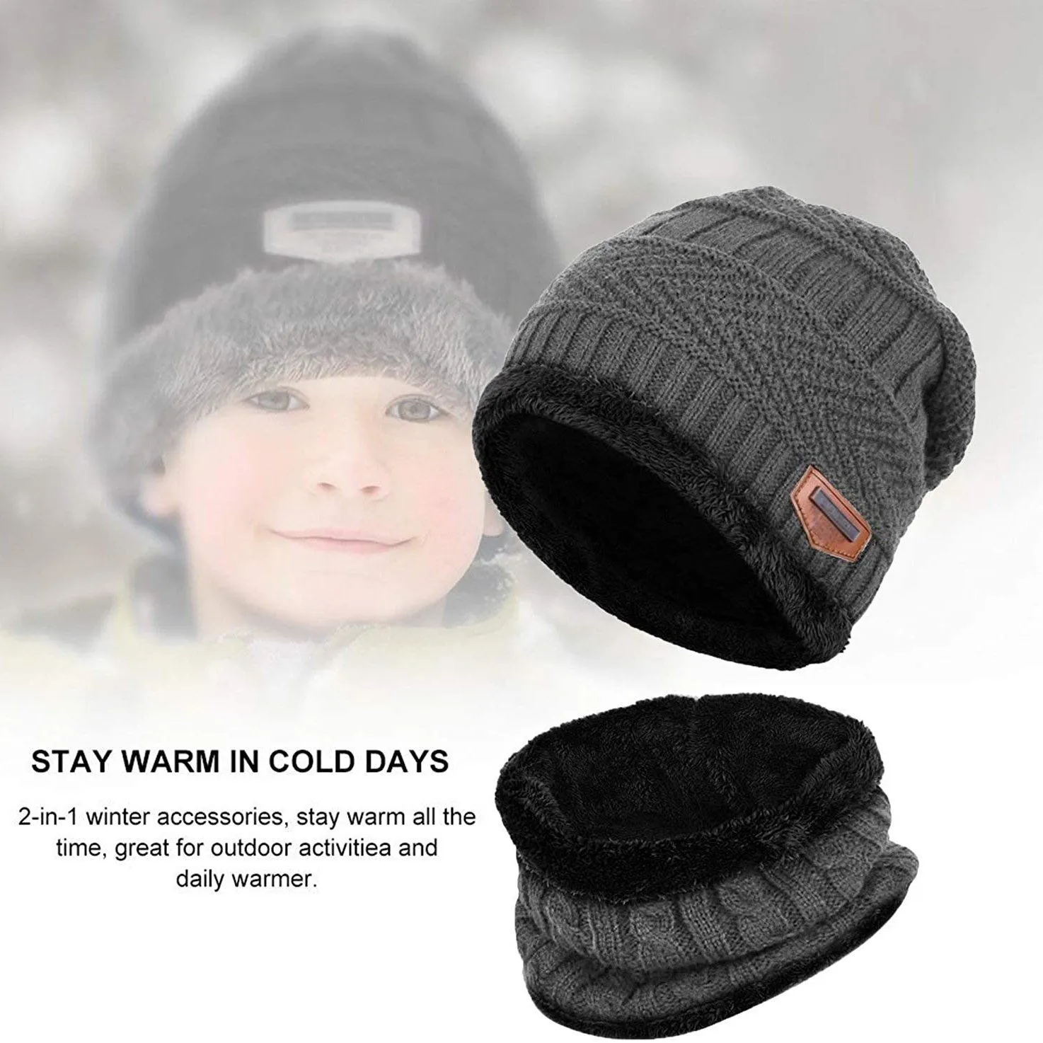 Children's Winter Hat and Scarf Set