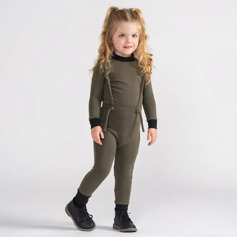 CONTRAST MOCKNECK OVERALL SET