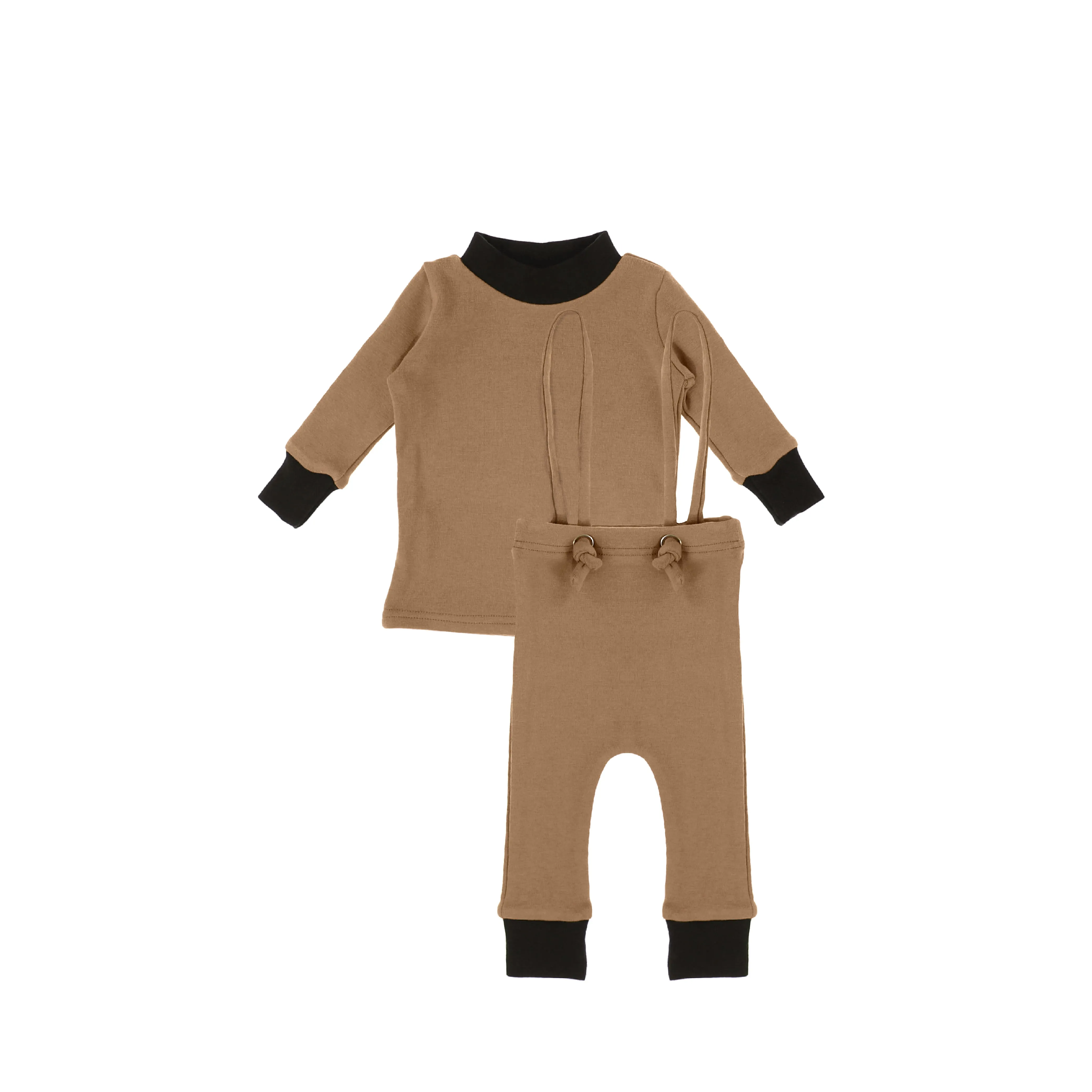 CONTRAST MOCKNECK OVERALL SET