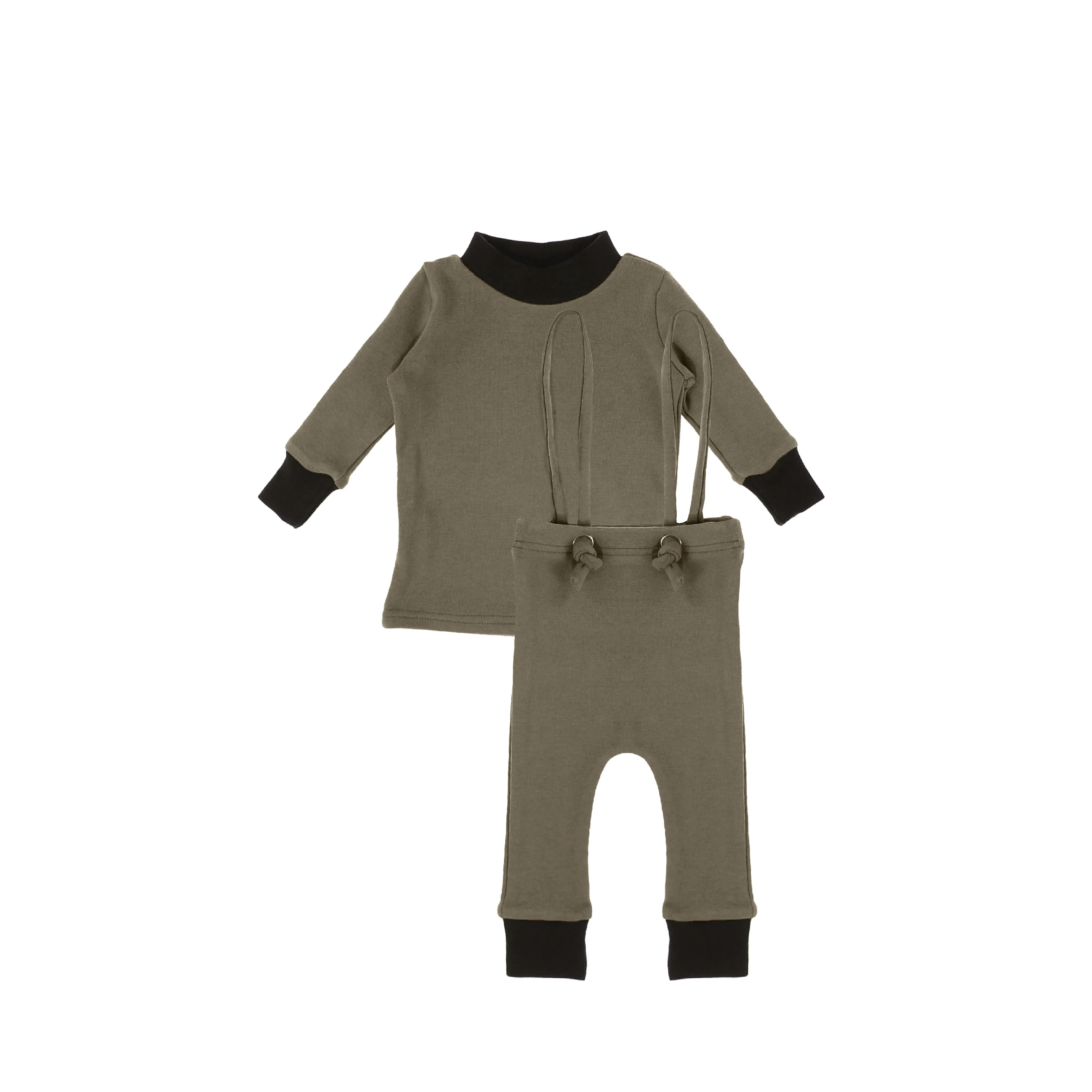 CONTRAST MOCKNECK OVERALL SET