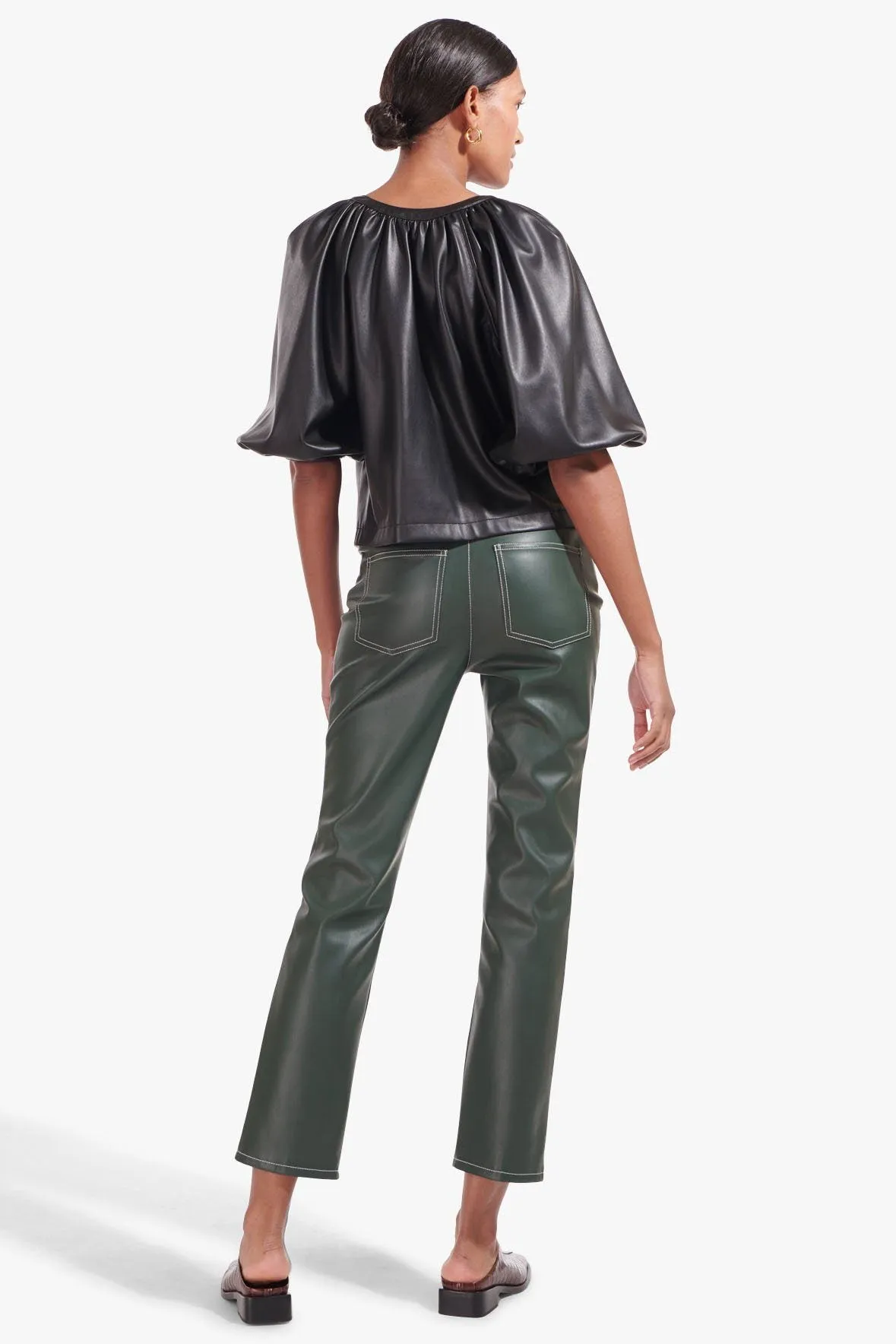 DILL TOP | BLACK VEGAN LEATHER