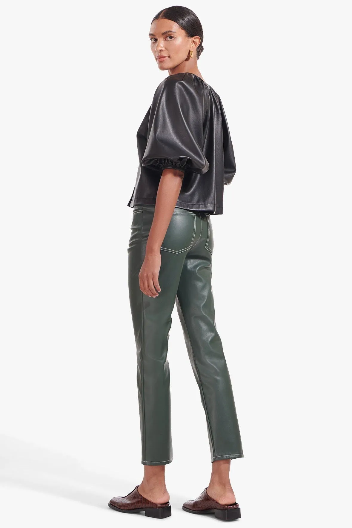DILL TOP | BLACK VEGAN LEATHER