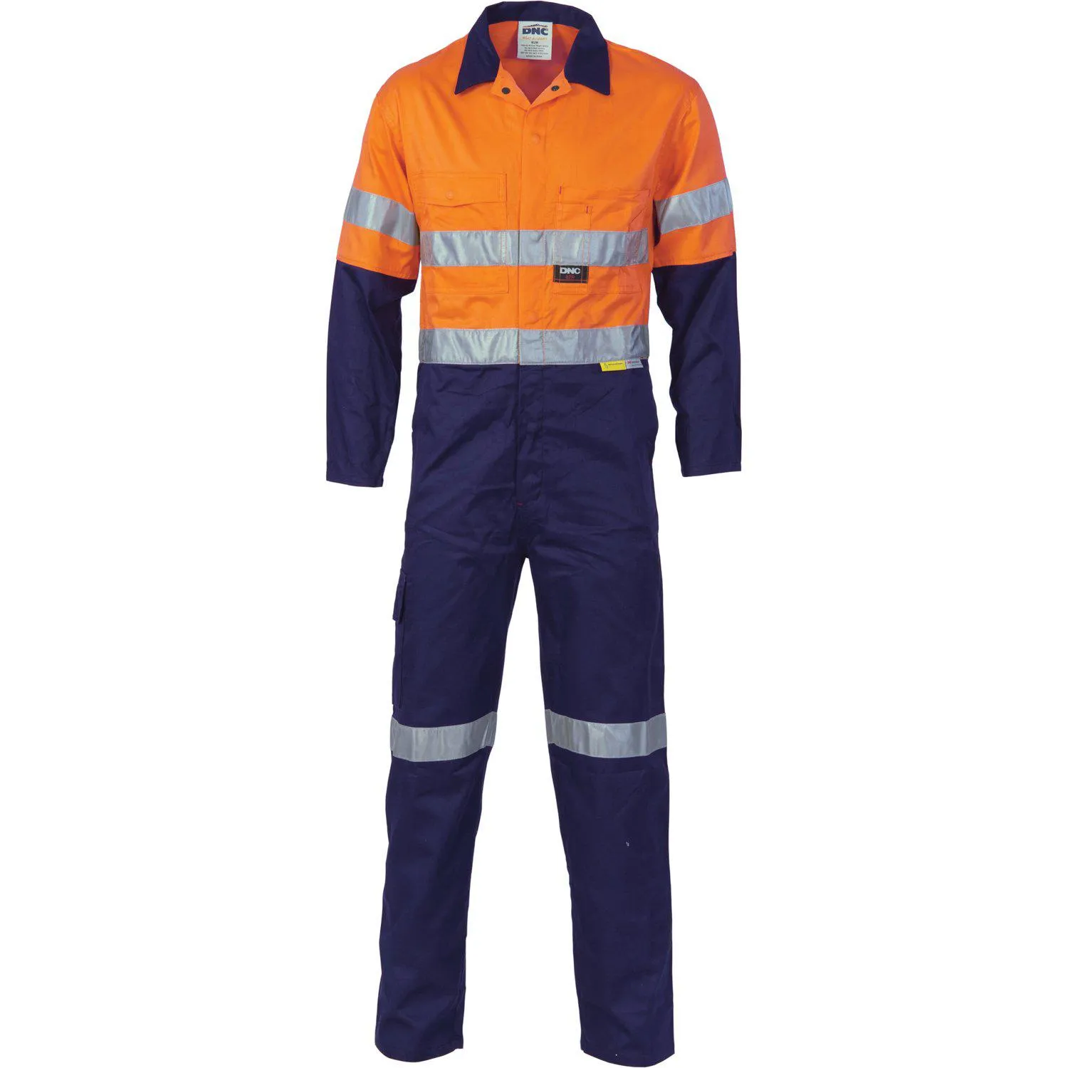 DNC Taped HiVis 2-Tone Light Weight Cotton Drill Overall - 3955