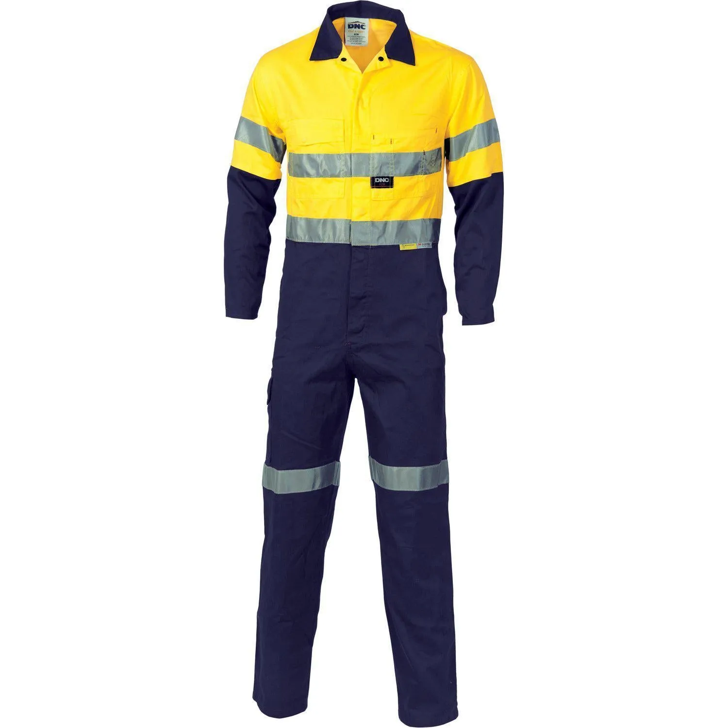 DNC Taped HiVis 2-Tone Light Weight Cotton Drill Overall - 3955