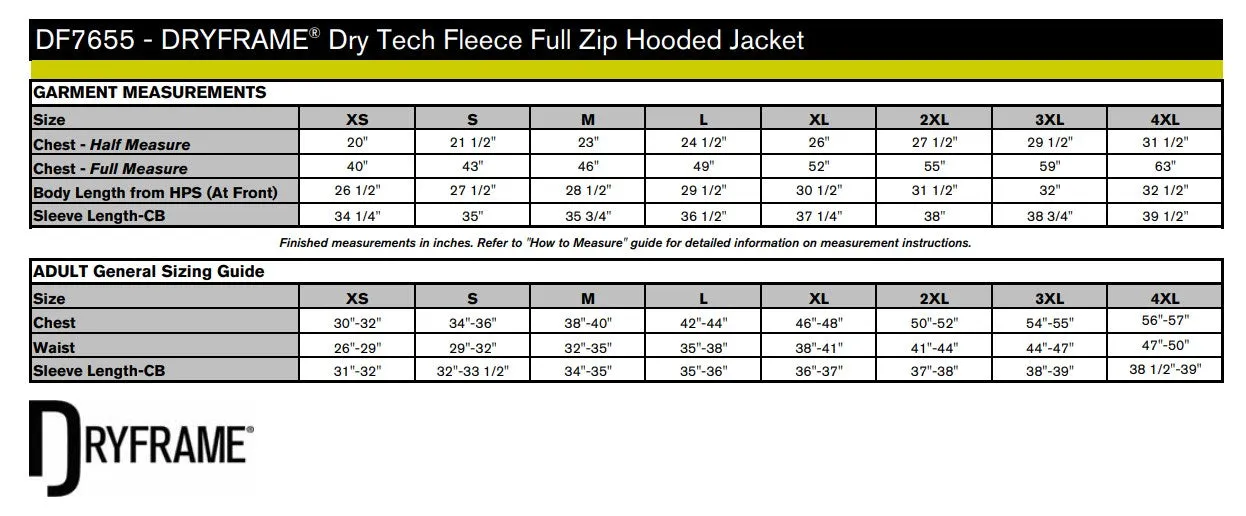 DRYFRAME® Dry Tech Fleece Full Zip Hooded Jacket