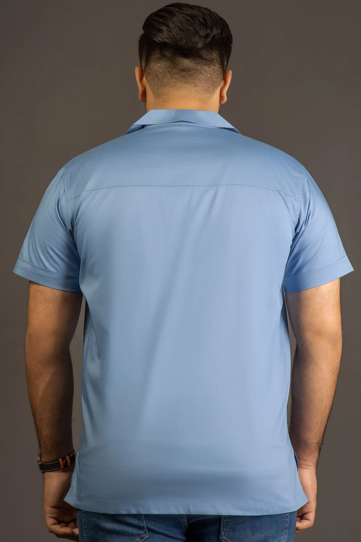 Dusk Blue Casual Resort Shirt (Plus Size) - A24 - MS0057P