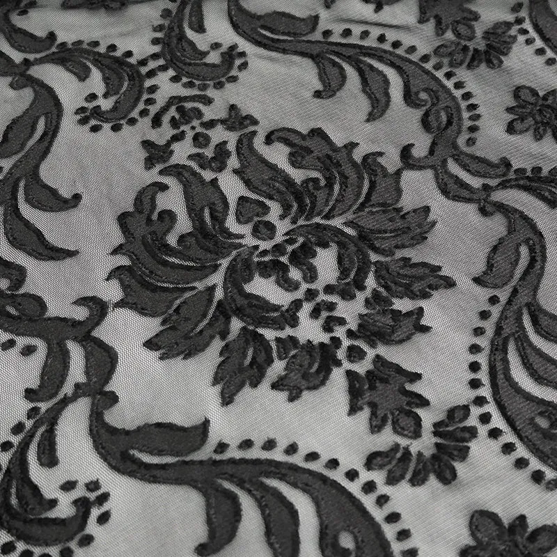 ECA012 Embroidered Lace Net Hooded Shawl