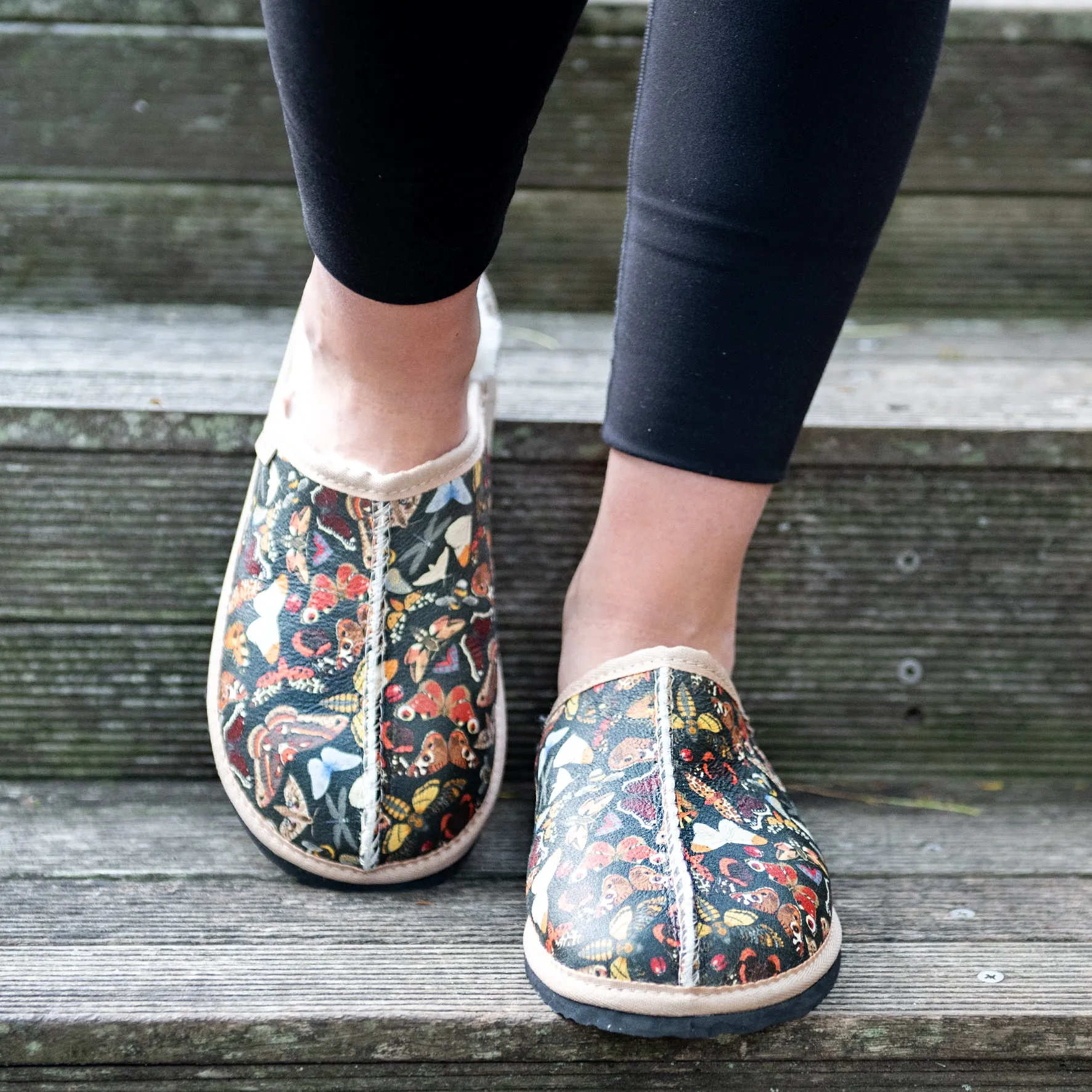 Genuine Leather Sheepskin Mule Slipper - Bugs