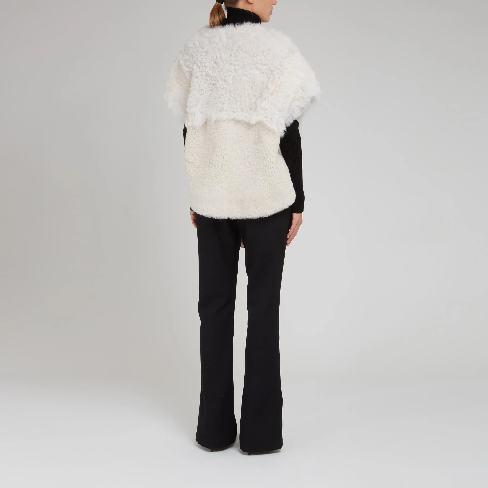 Gilet in shearling grigio