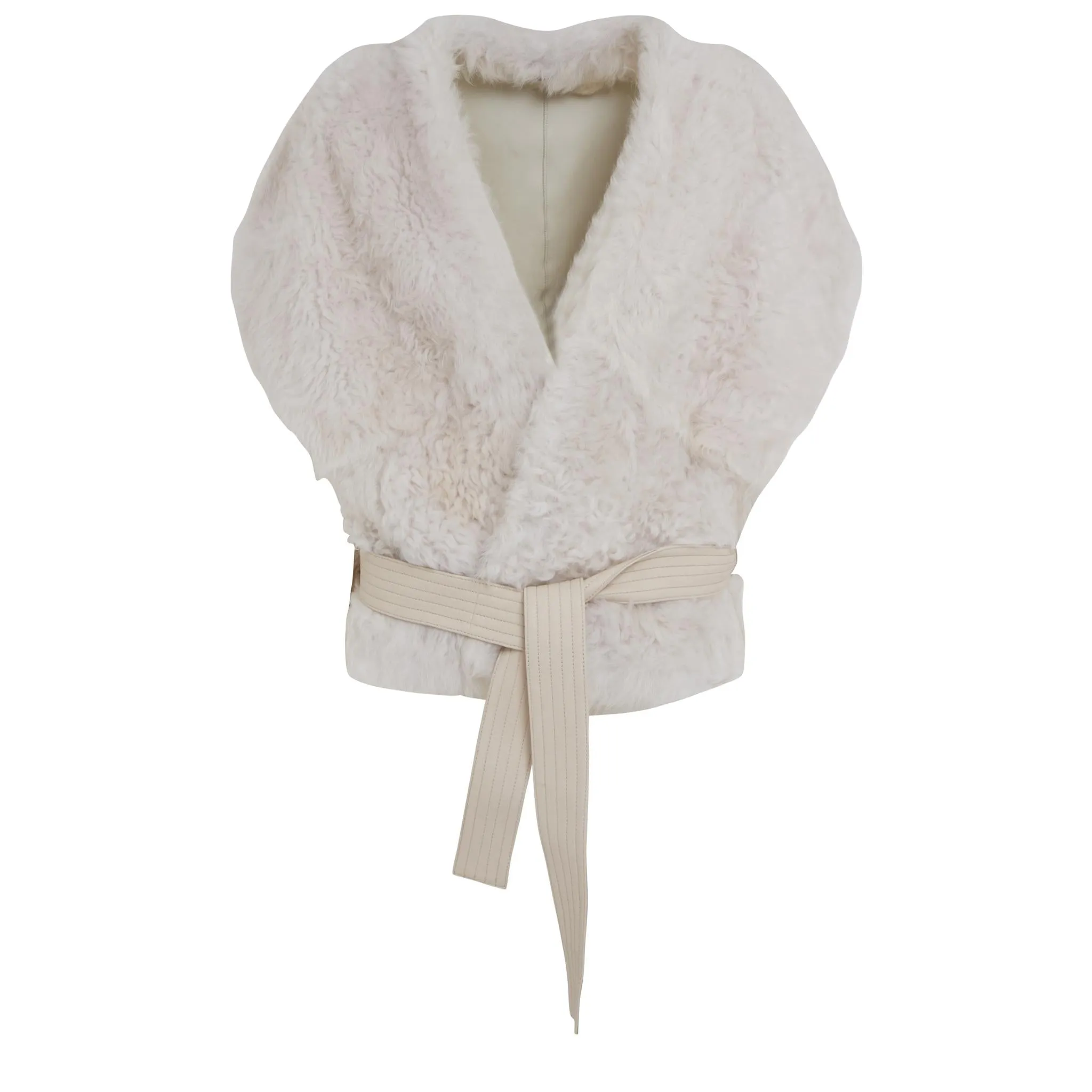 Gilet in shearling grigio