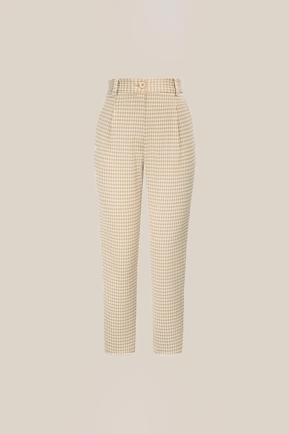 High Waist OL Plaid Cropped Pants