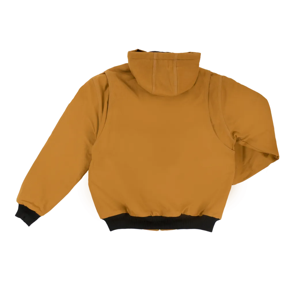 Hooded Moto Jacket - Brown