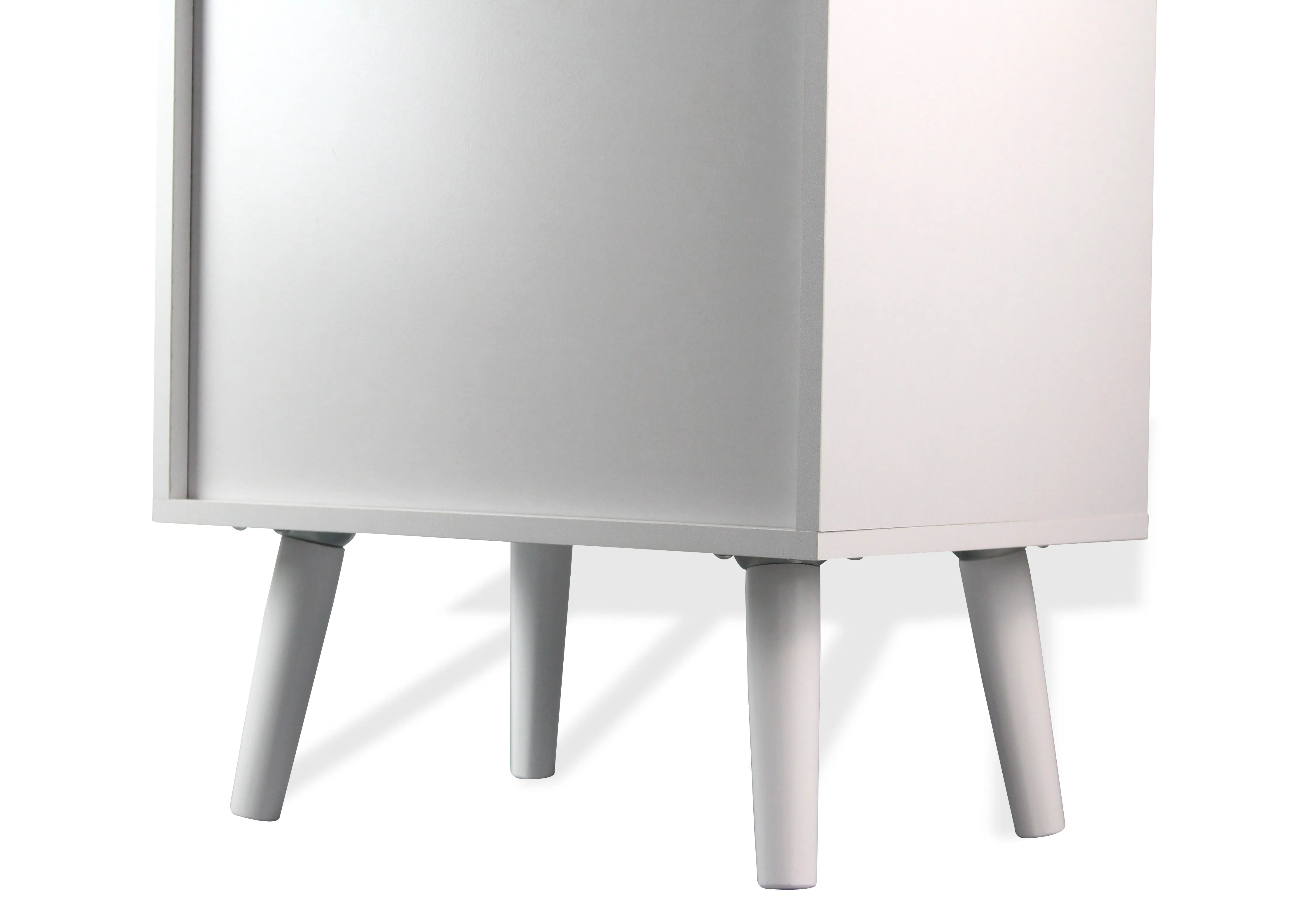 Ileni Bedside Table W/ 1 Drawer, Nightstand Lamp Desk for Bedroom-White/Grey