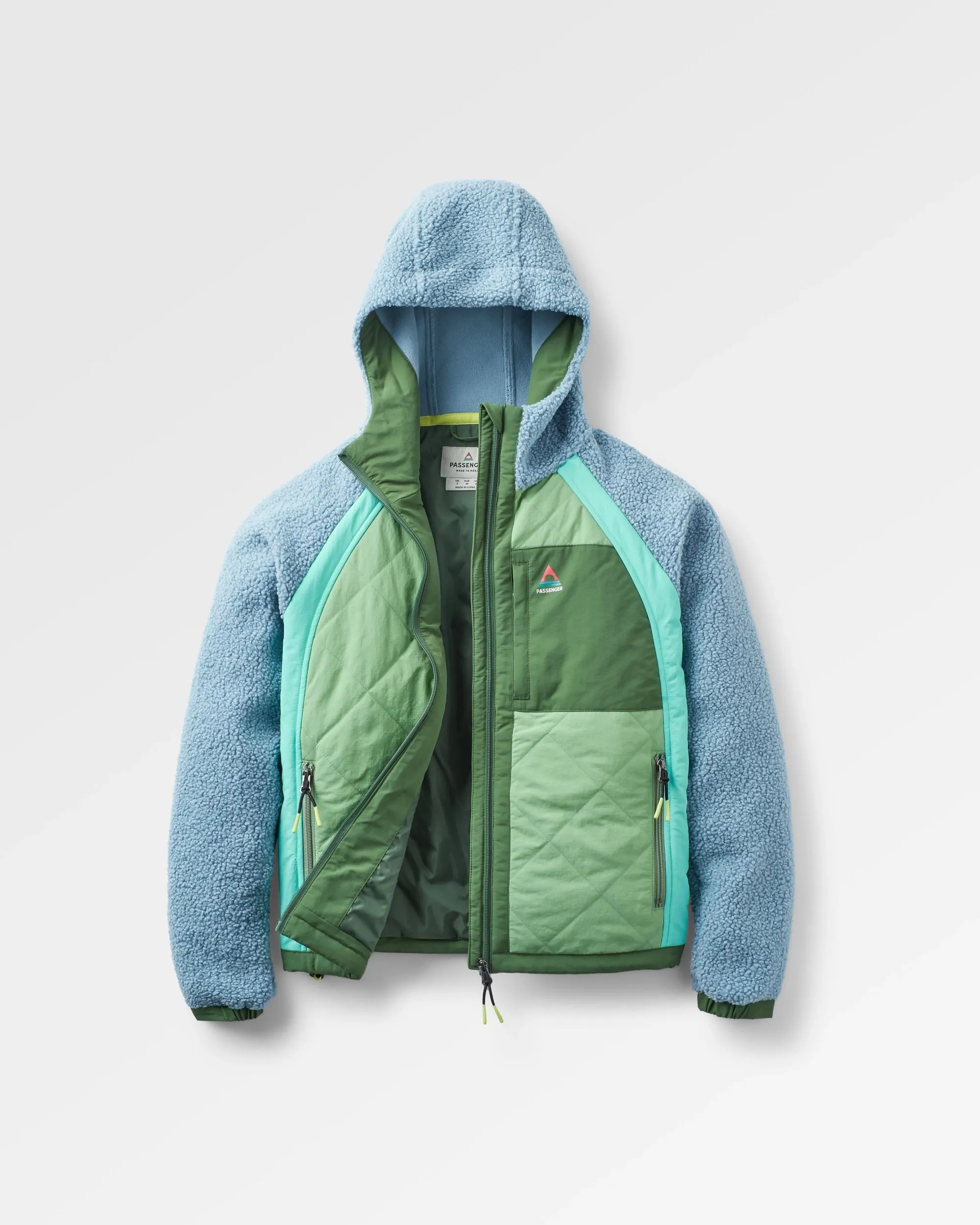 Lara Quilted Jacket - Faded Denim/Stem Green