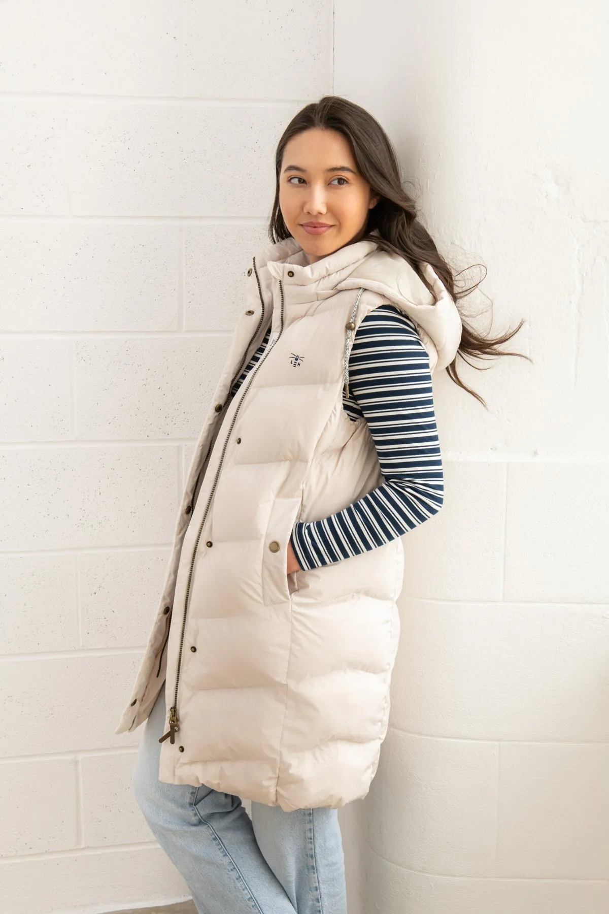 Lighthouse Savannah Ladies Long Gilet - Irish Cream