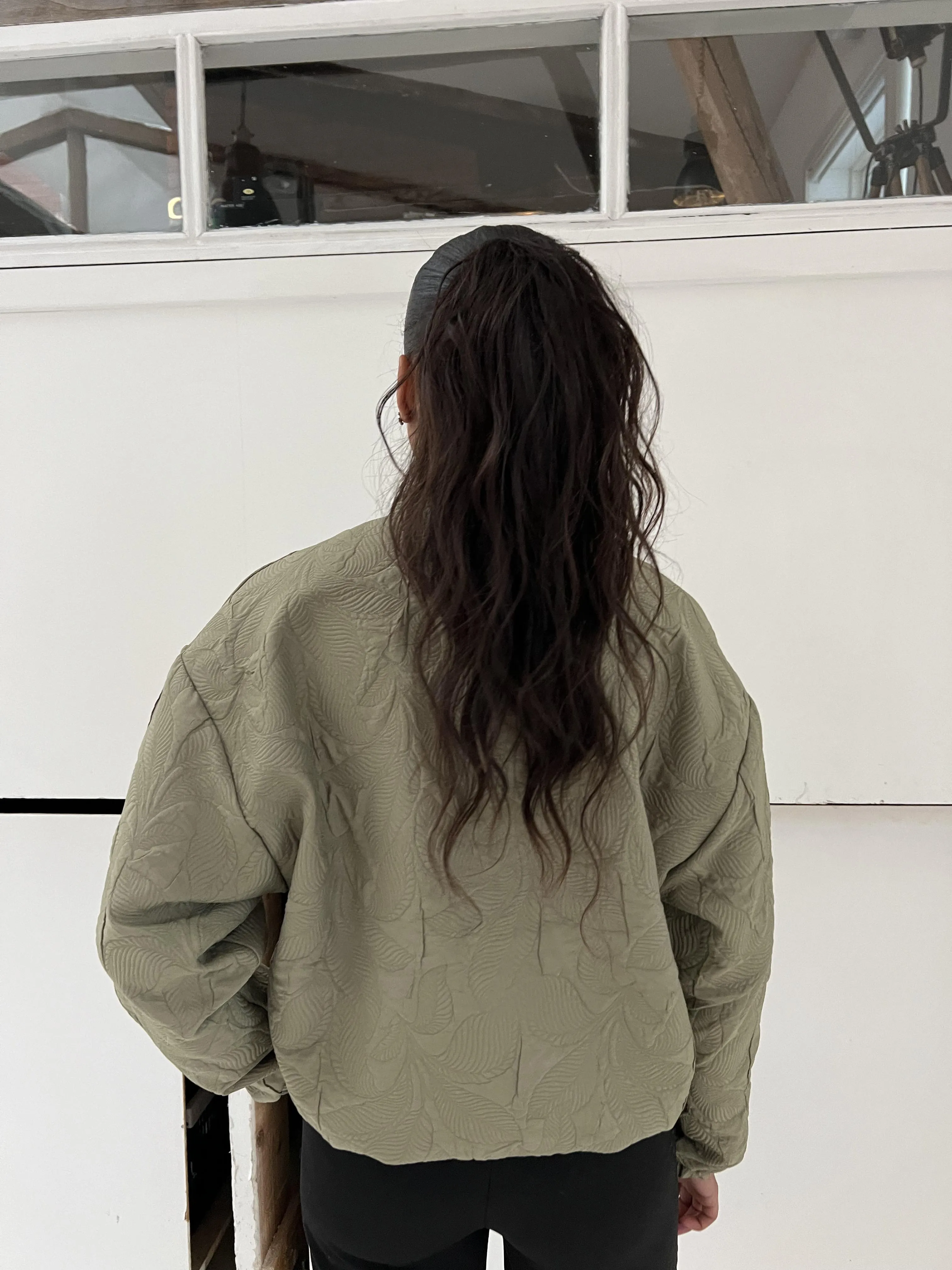 Lillian jacket with pattern - Khaki