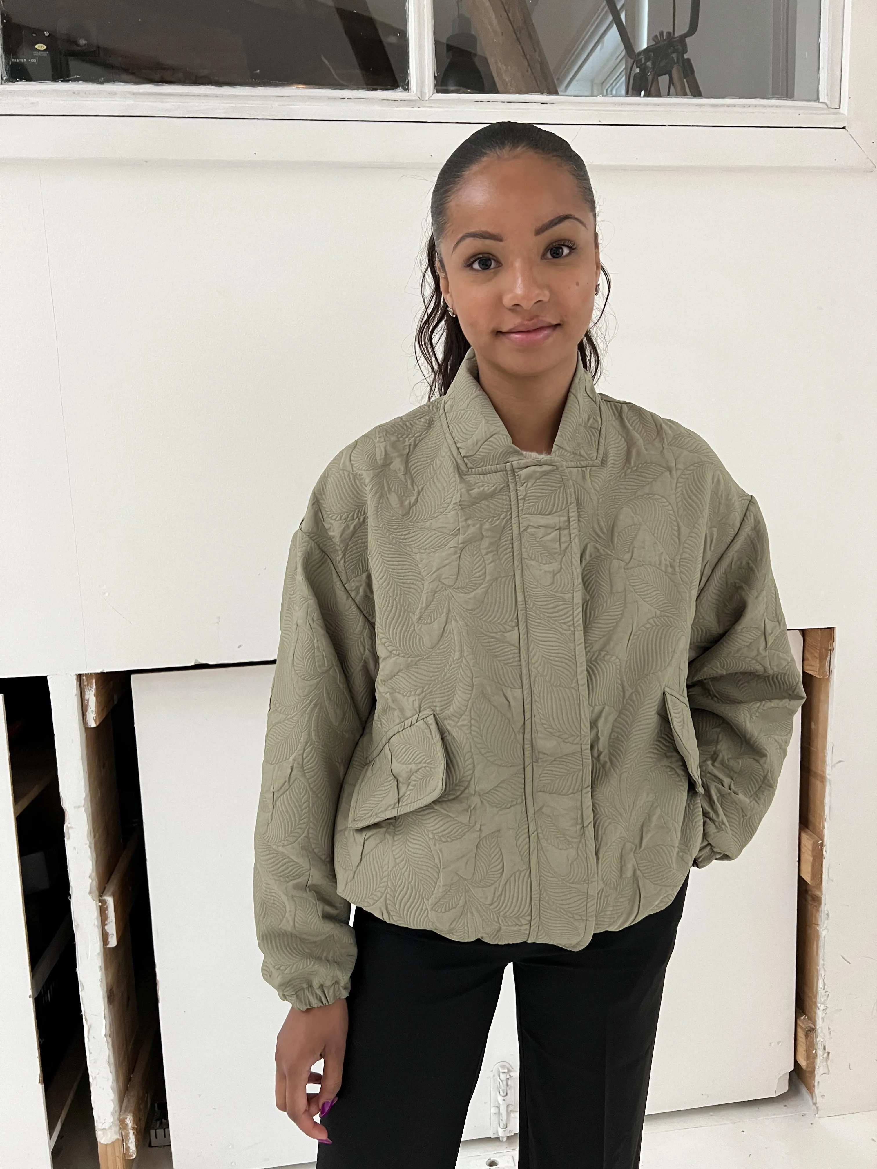 Lillian jacket with pattern - Khaki