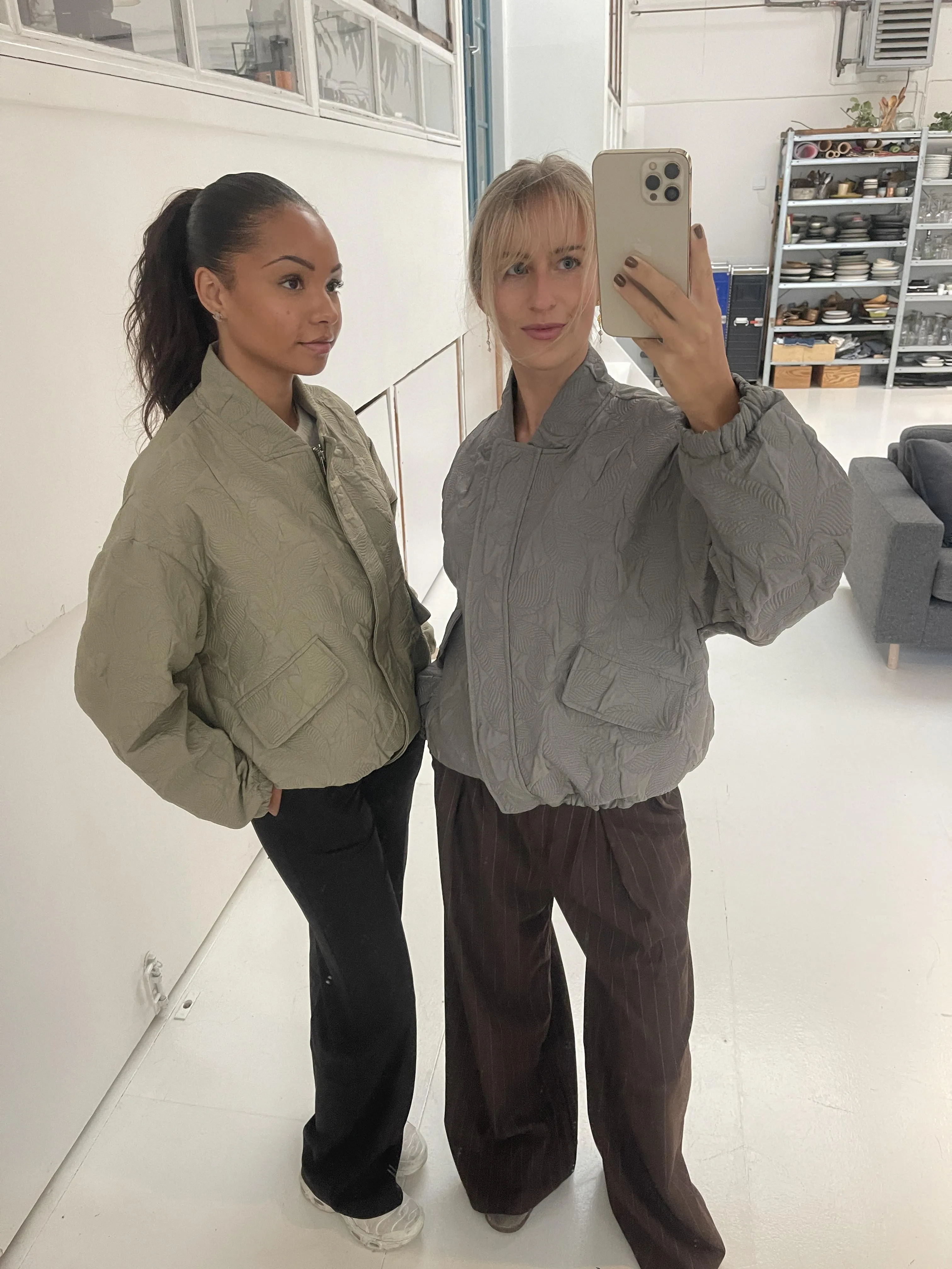 Lillian jacket with pattern - Khaki