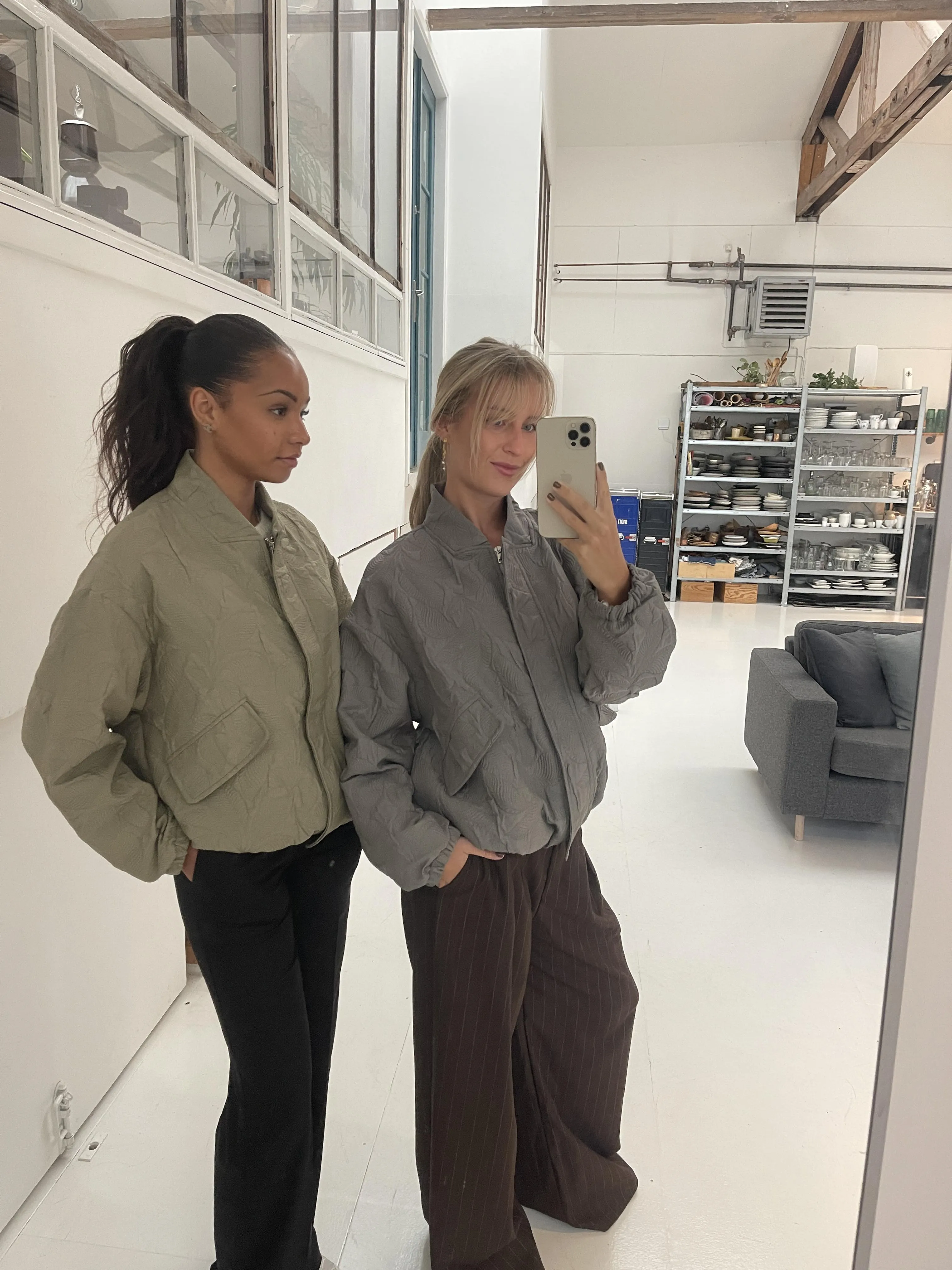 Lillian jacket with pattern - Khaki