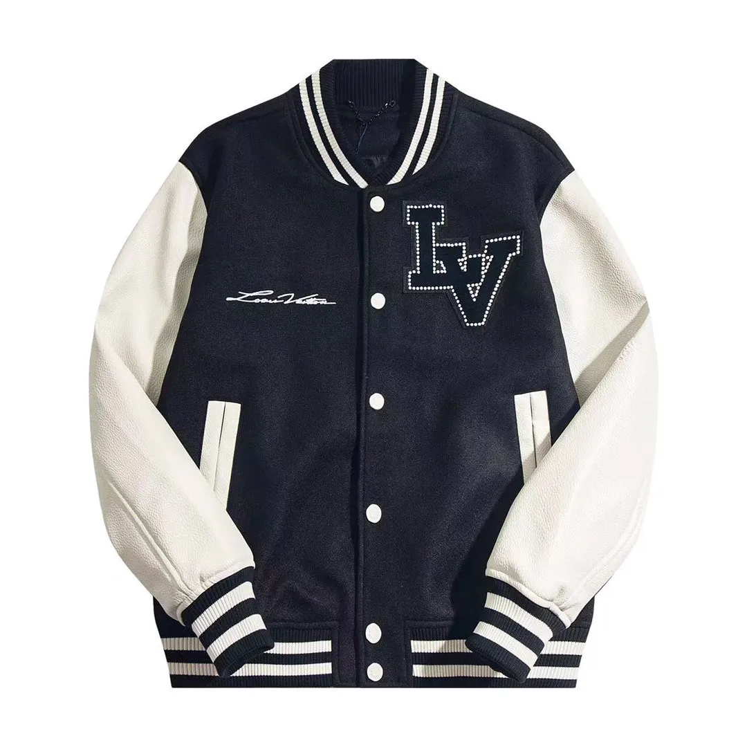 L's new exquisite accessories for autumn and winter nylon mixed leather jacket