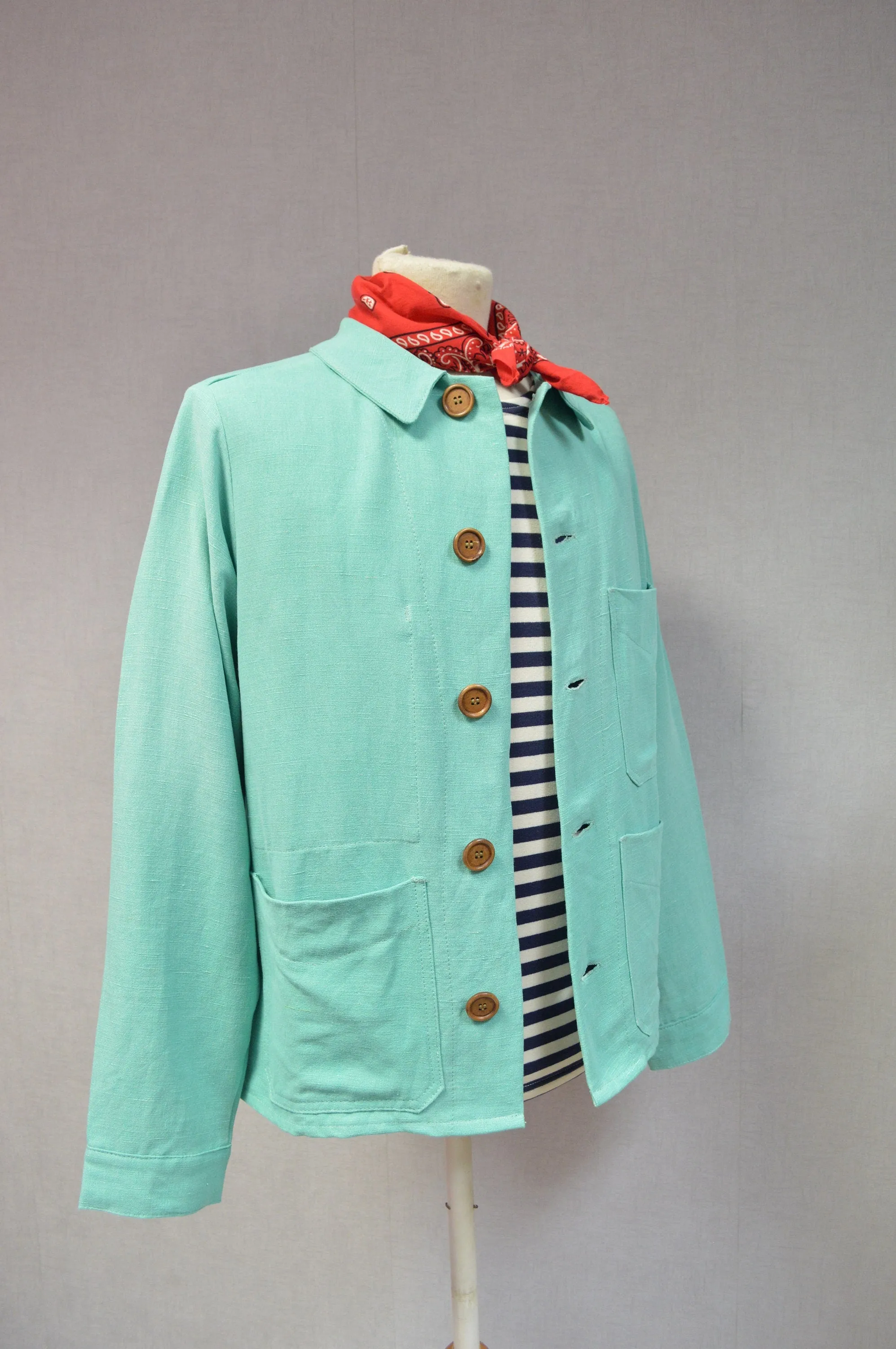 Made in England Linen French Workwear Jacket