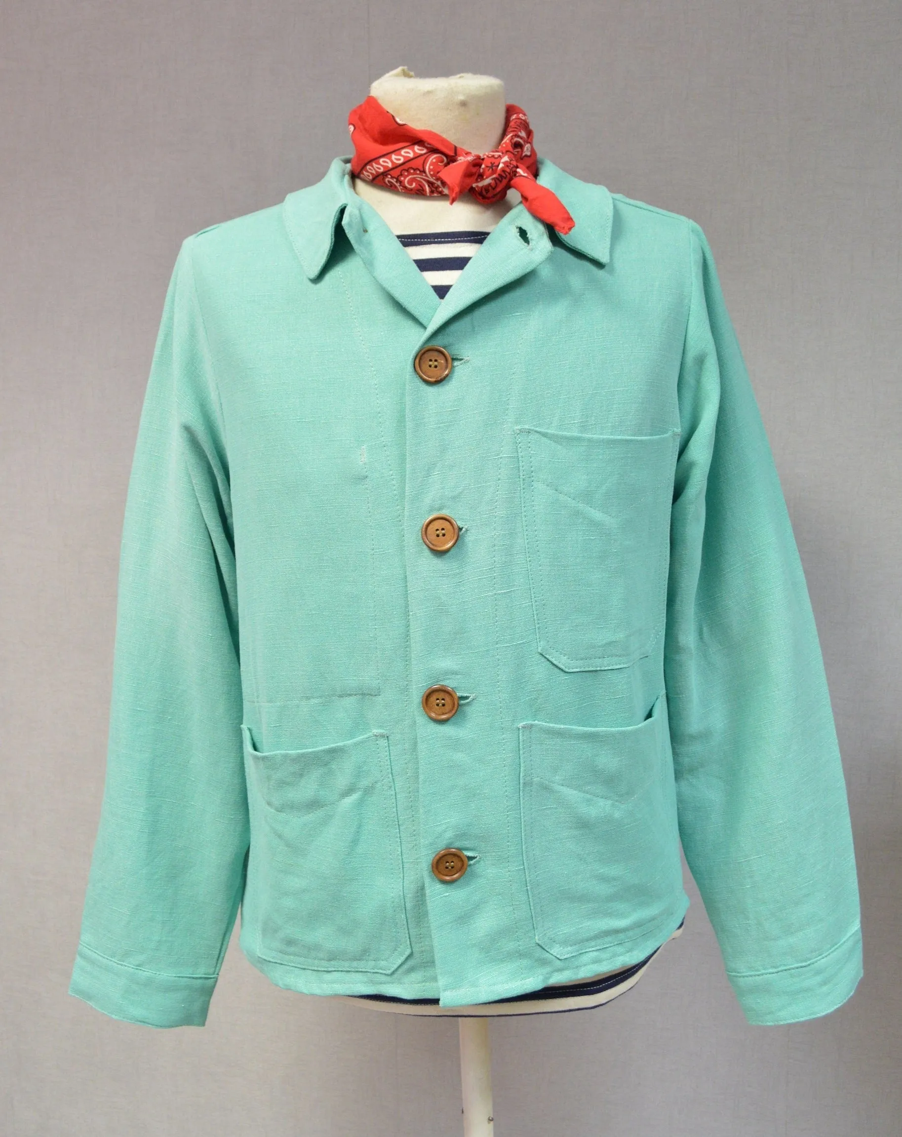 Made in England Linen French Workwear Jacket