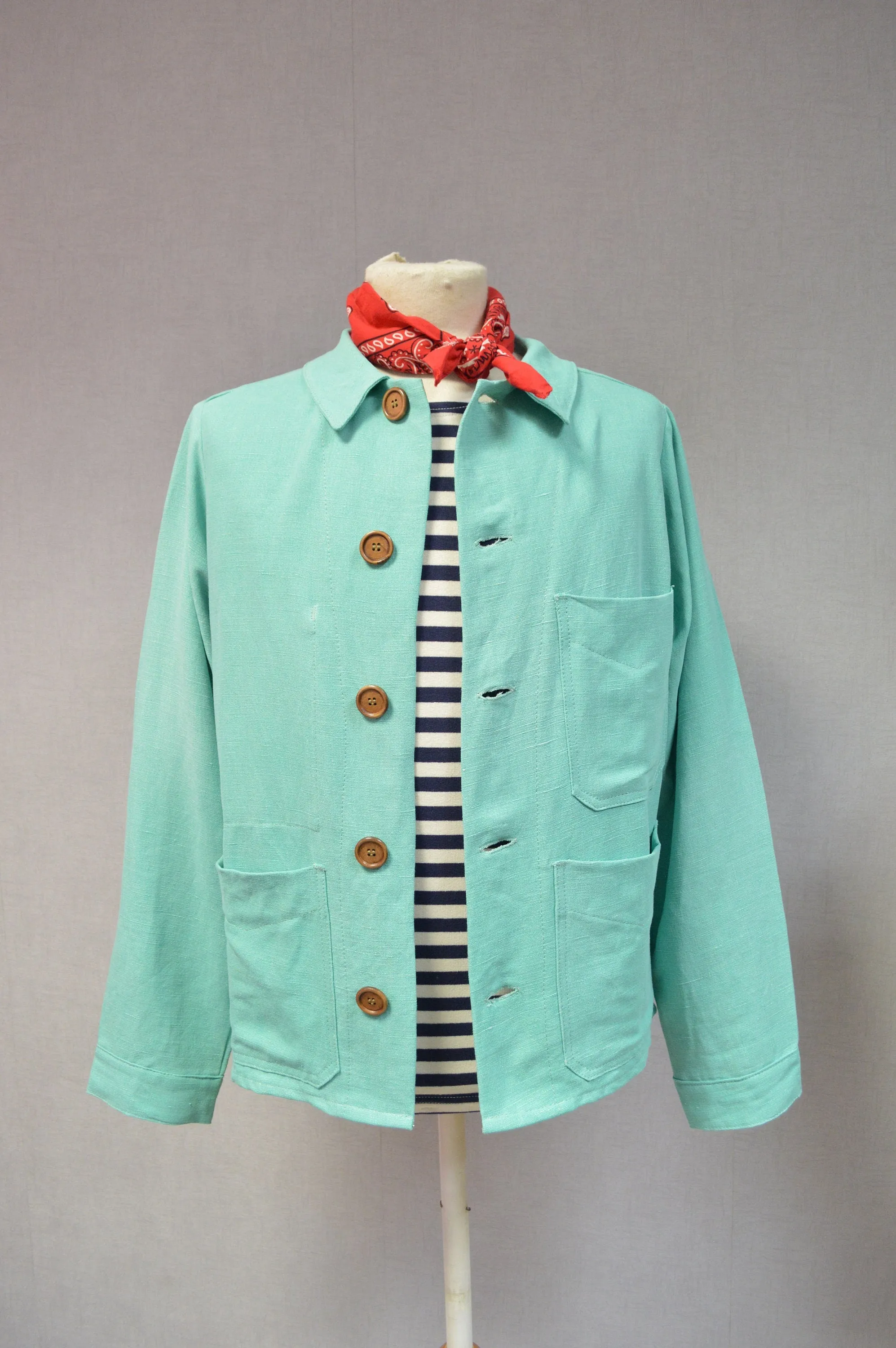 Made in England Linen French Workwear Jacket