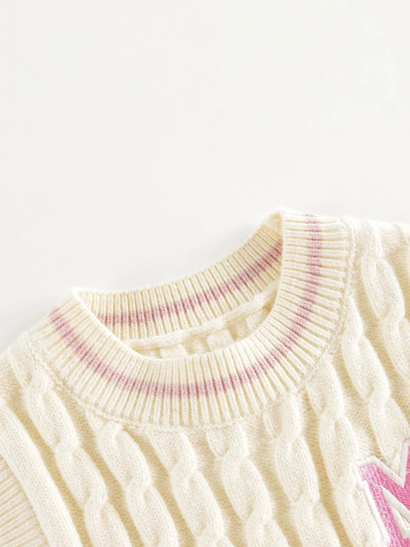 MARC & JANIE Girls Letter Loose Crew Neck Knit Vest 241682