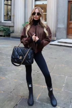 Mel chocolate cargo bomber jacket