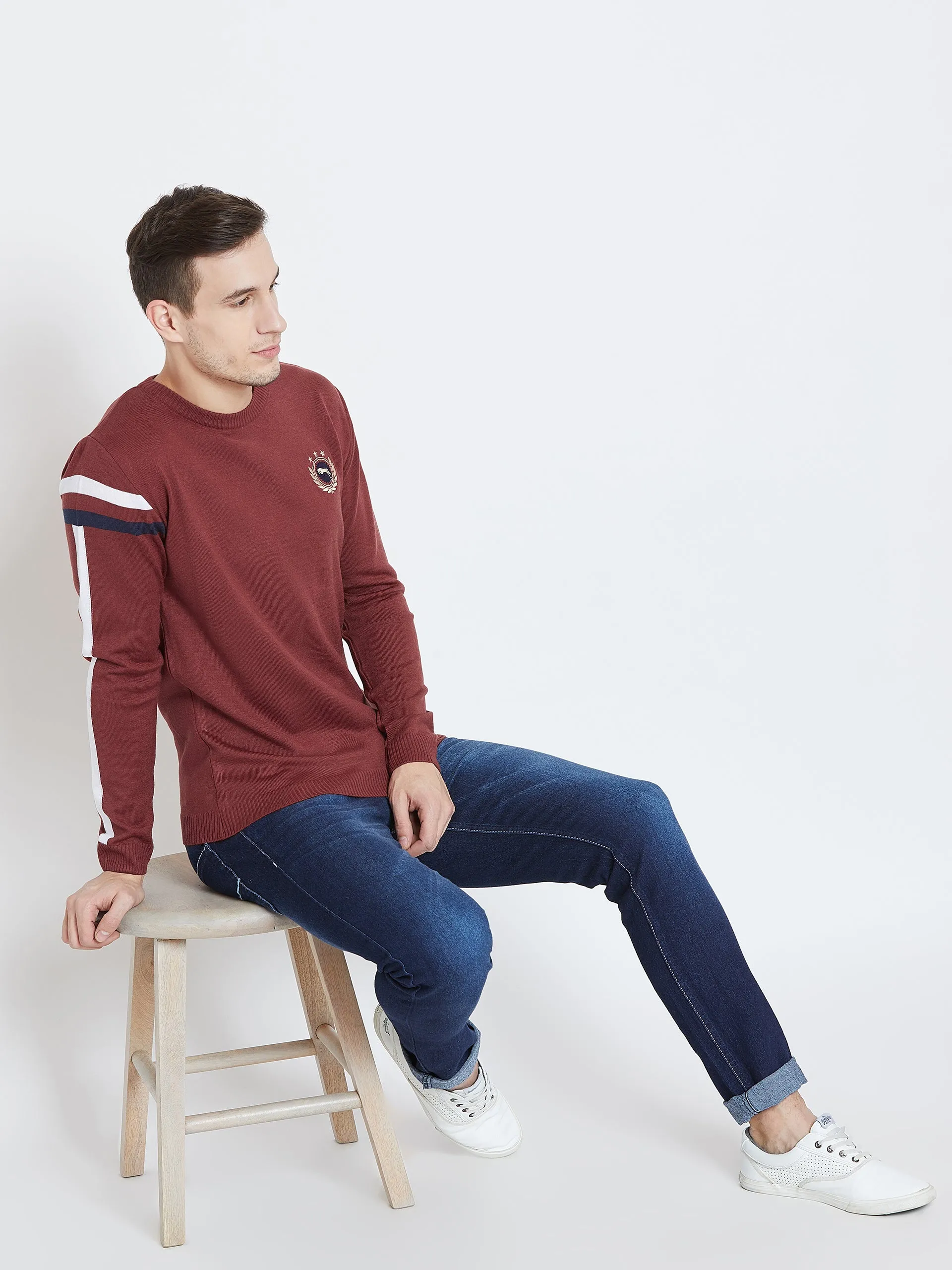 Men Red Casual Sweaters
