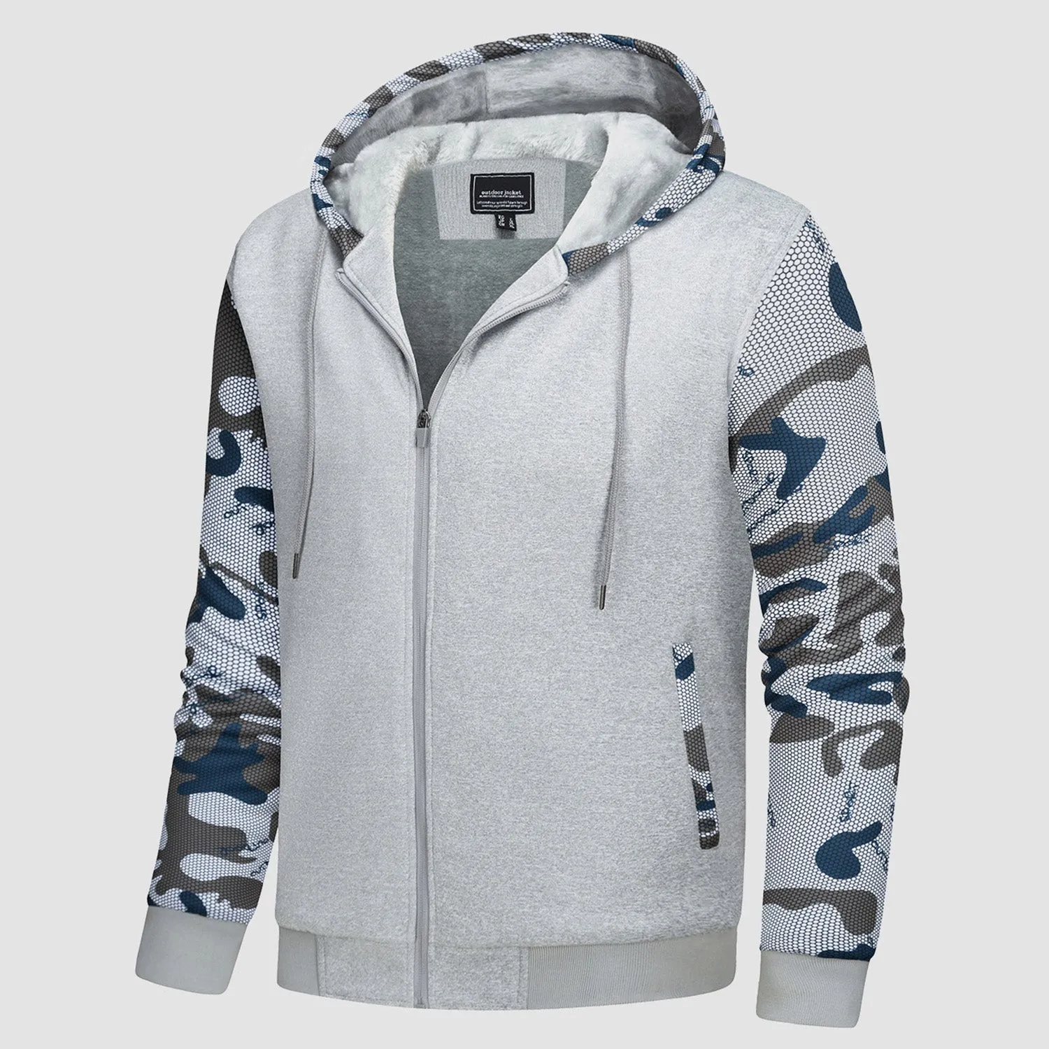 Men's Full Zip Hoodie Sherpa Lined Fleece Jacket