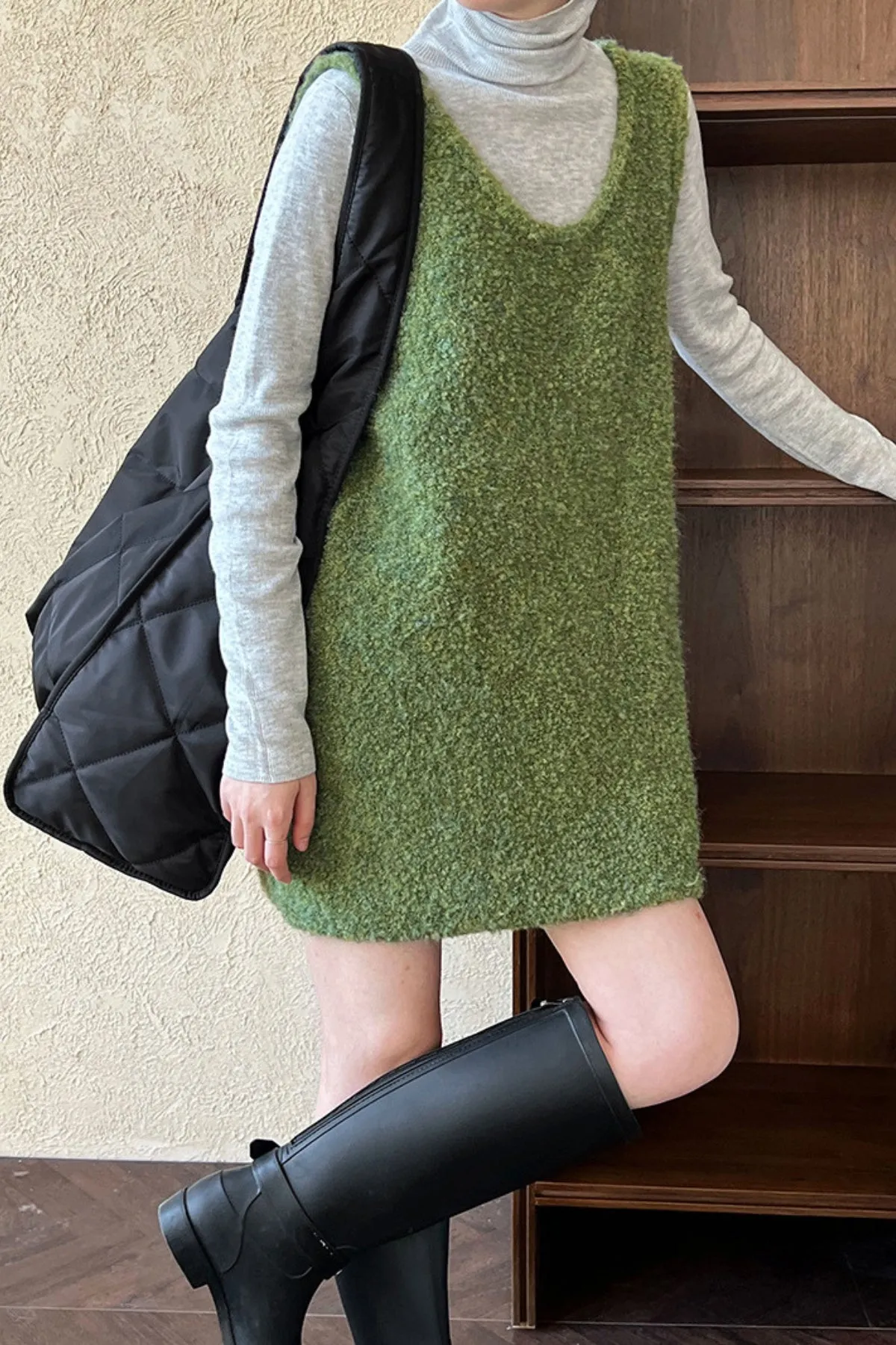 MV U-Neck Wool Knitted Vest Dress