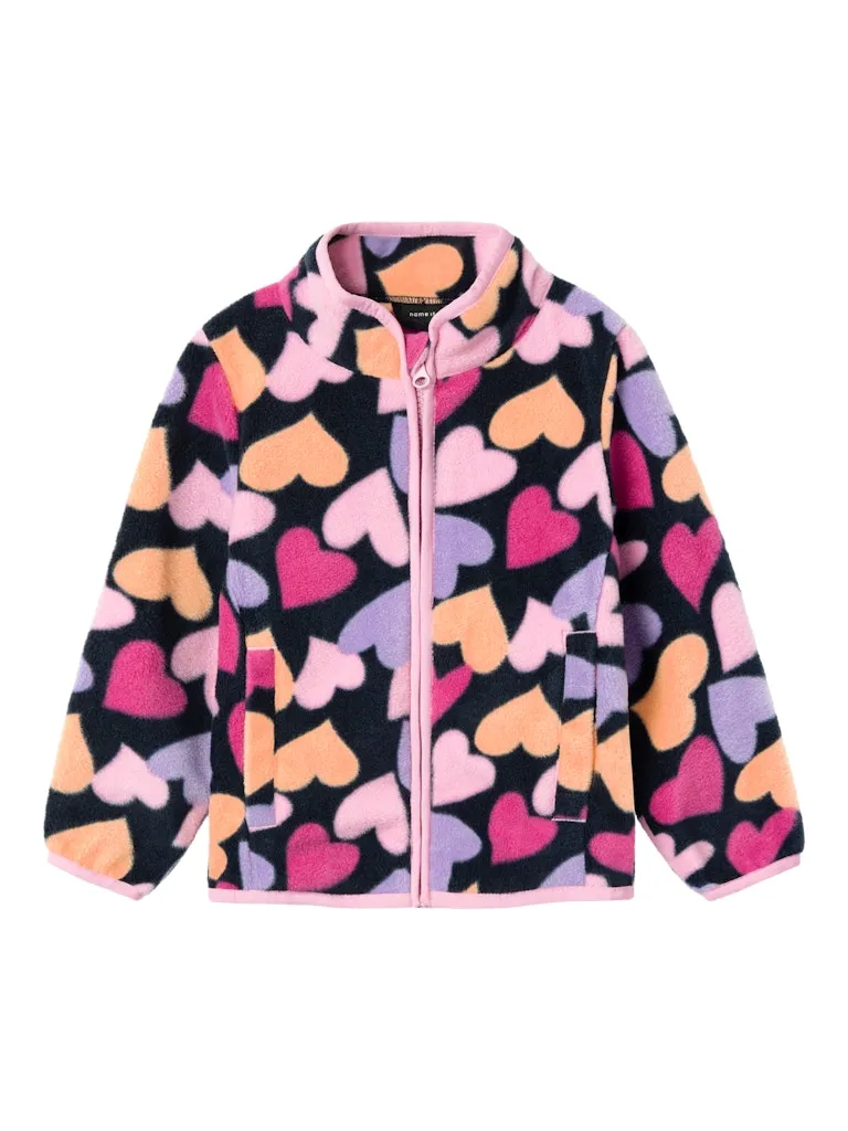Name it Girls Fleece Zippy Cardigan - Hearts