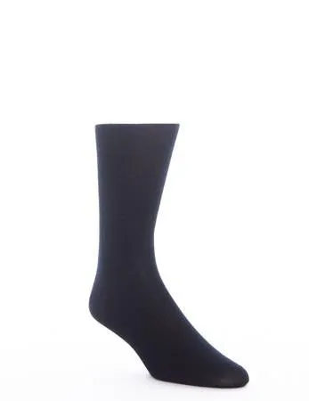 Navy Ribbed Linked Toe Mid-Calf