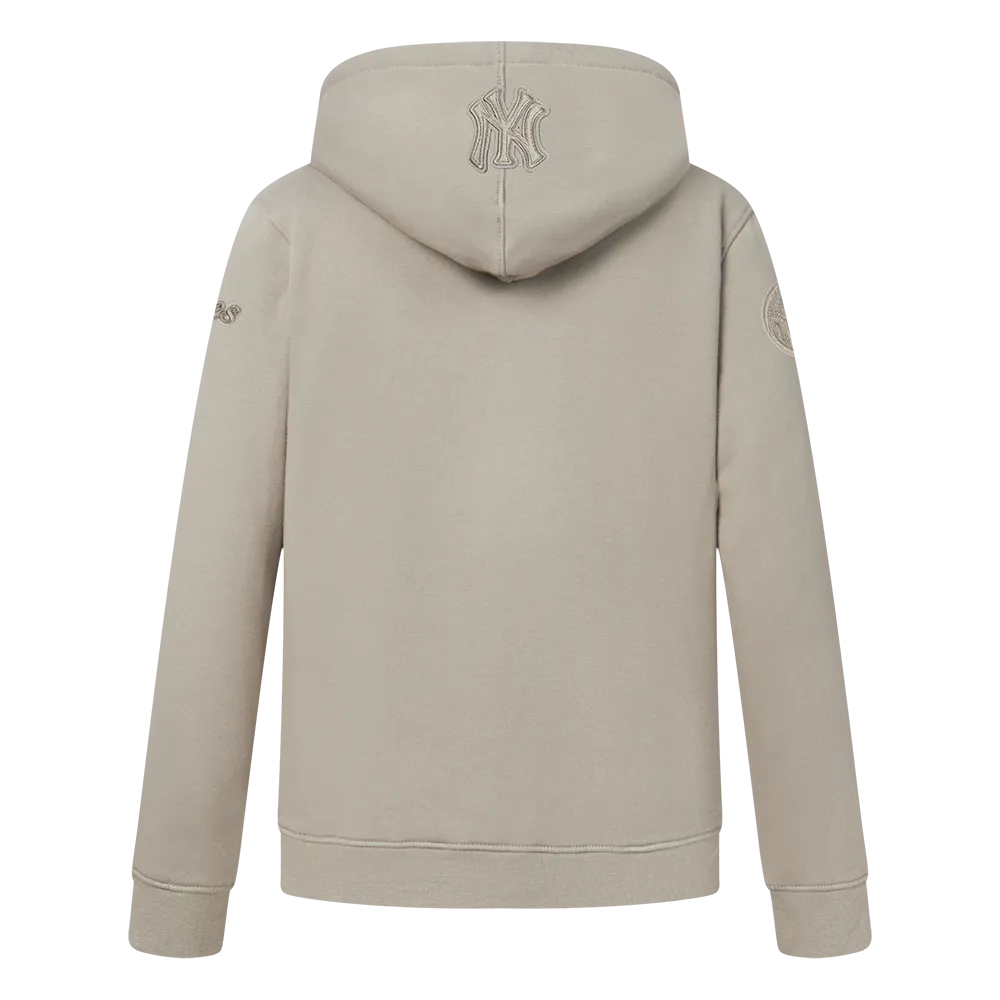 NEW YORK YANKEES NEUTRAL LITTLE BOYS FLC PO HOODIE (TAUPE)