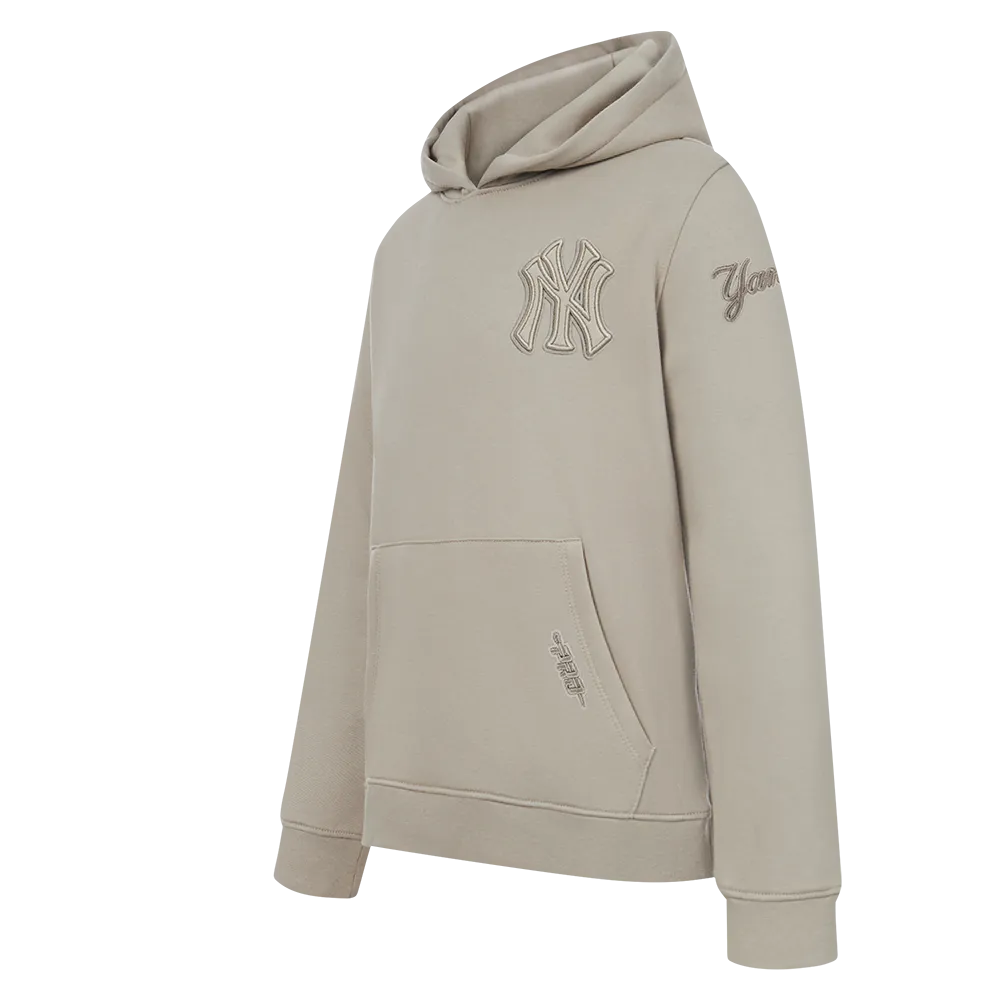 NEW YORK YANKEES NEUTRAL LITTLE BOYS FLC PO HOODIE (TAUPE)