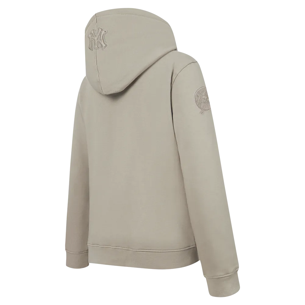NEW YORK YANKEES NEUTRAL LITTLE BOYS FLC PO HOODIE (TAUPE)