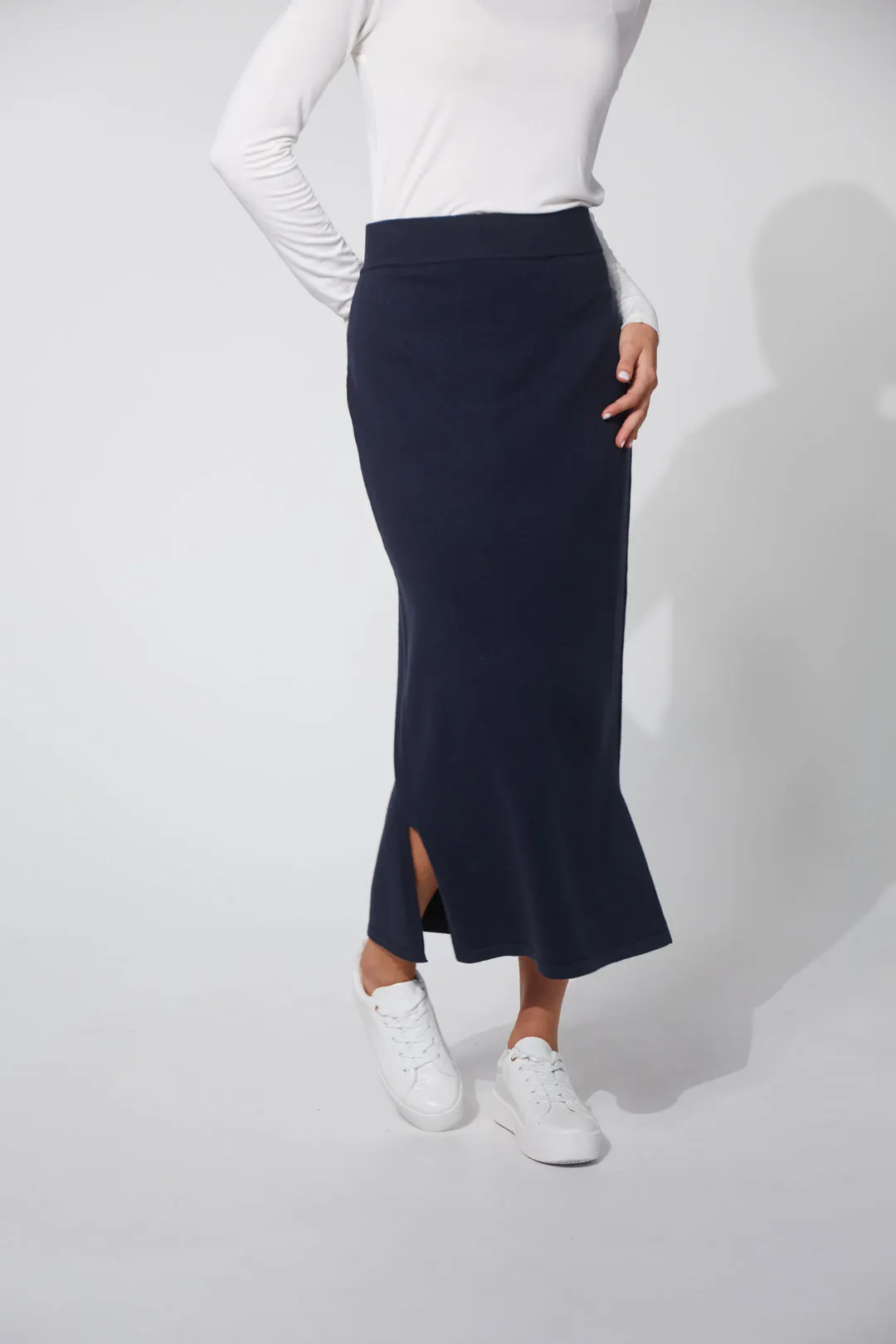 NICKOLAI KNIT SKIRT - MIDNIGHT - FINAL CLEARANCE