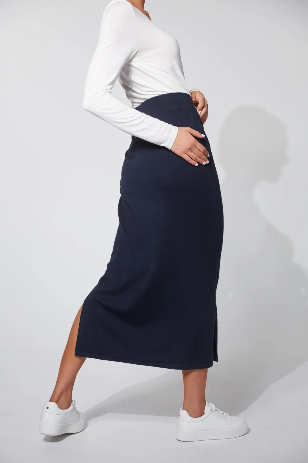 NICKOLAI KNIT SKIRT - MIDNIGHT - FINAL CLEARANCE