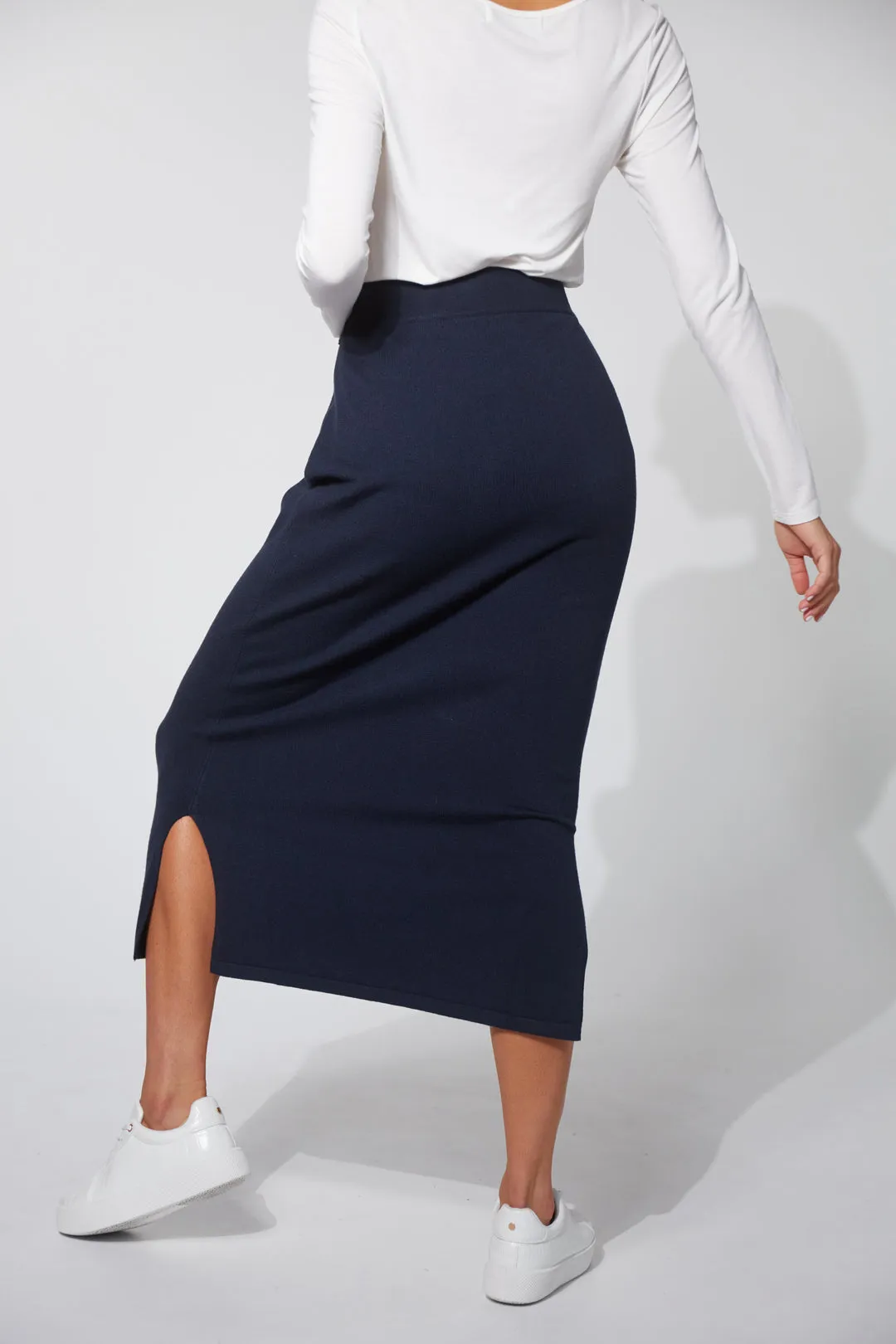 NICKOLAI KNIT SKIRT - MIDNIGHT - FINAL CLEARANCE