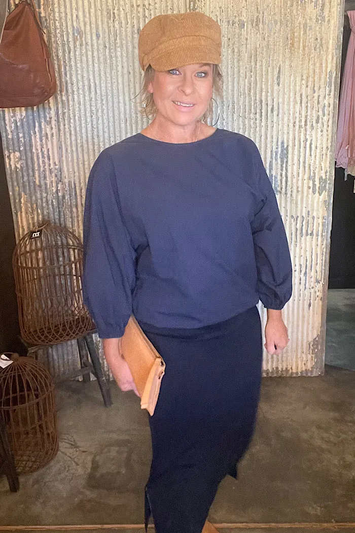 NICKOLAI KNIT SKIRT - MIDNIGHT - FINAL CLEARANCE
